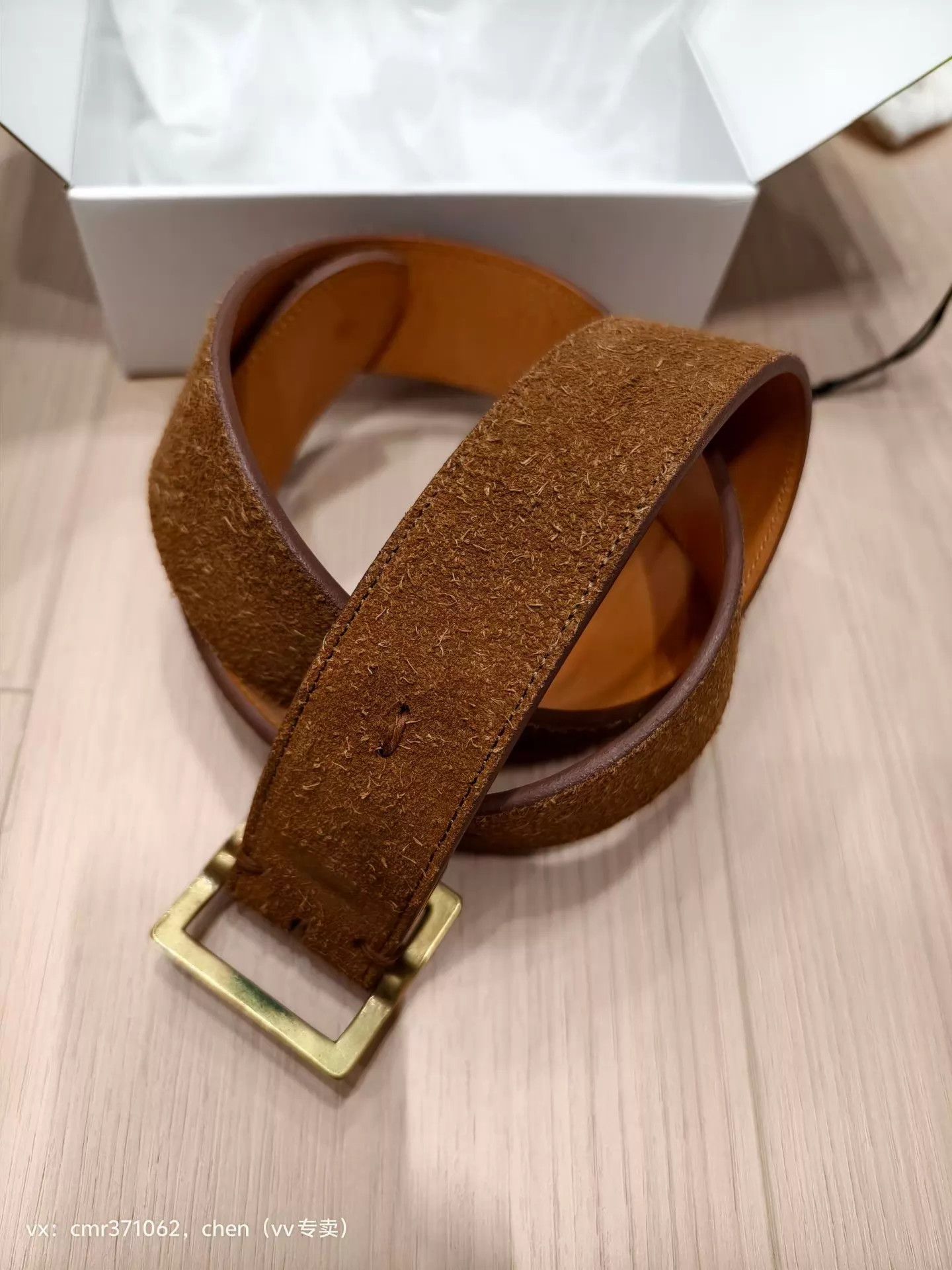 Visvim VISVIM 17AW PLAIN BELT 45MM VEGGIE SUEDE Camel w34 Size 34 - 1 Thumbnail