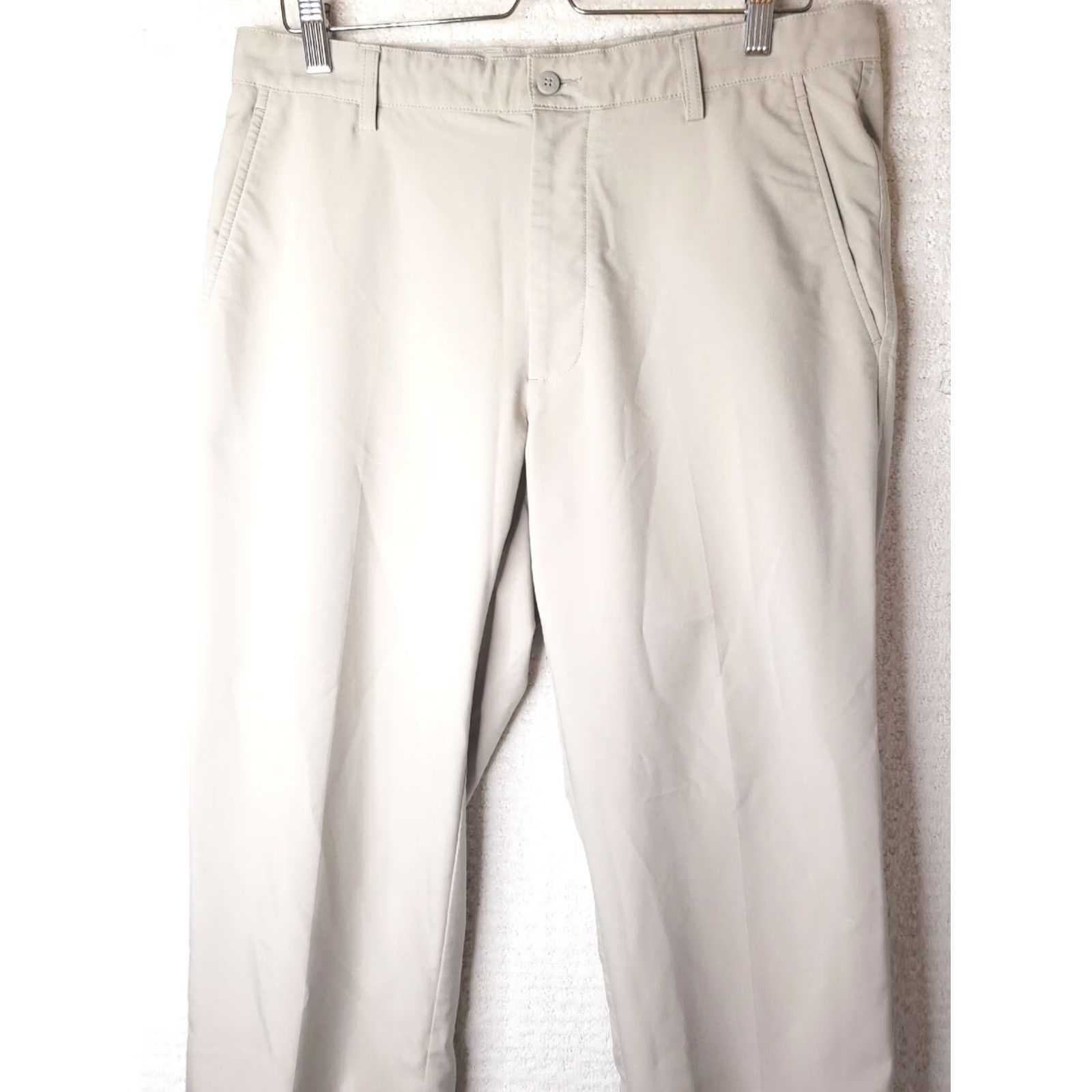 Footjoy FootJoy Pants Mens Golf Performance Athletic Beige Flat Front Stretch Sz 33x28.5* Regular Size Size US 33 - 2 Thumbnail