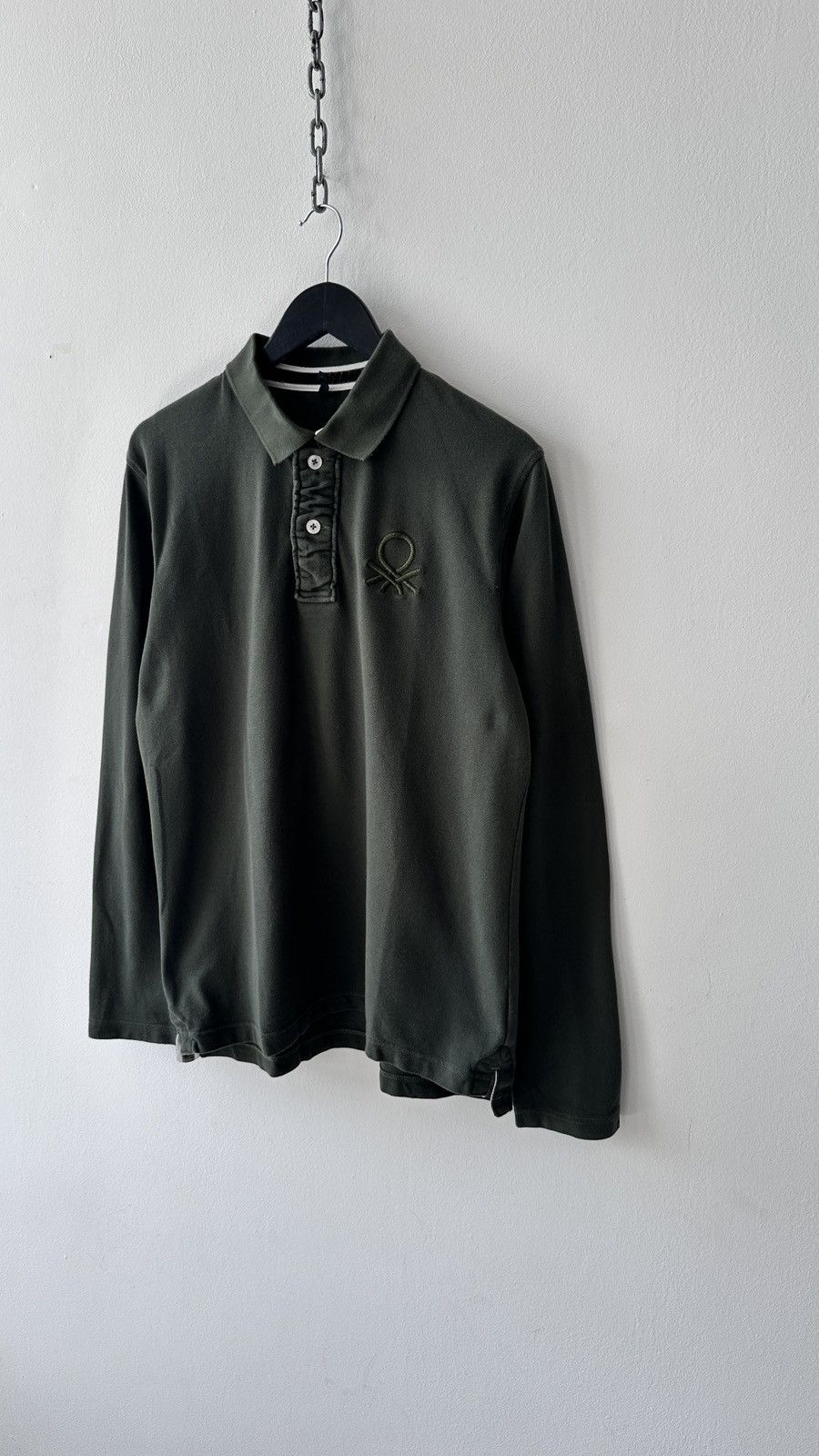 United Colors Of Benetton United Colors of Benetton Long Sleeve Polo Shirt XL Big Logo Size US XL / EU 56 / 4 - 4 Thumbnail