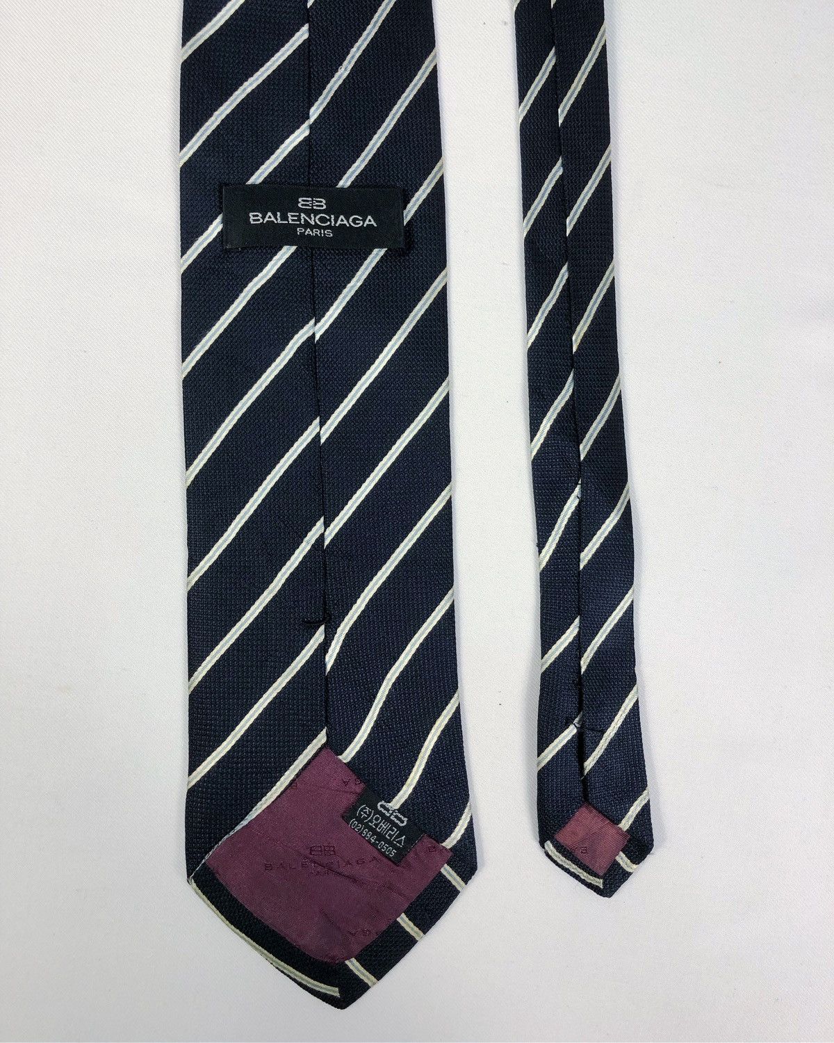 Balenciaga Rare Vintage Balenciaga Stripes Silk Tie Size ONE SIZE - 4 Thumbnail