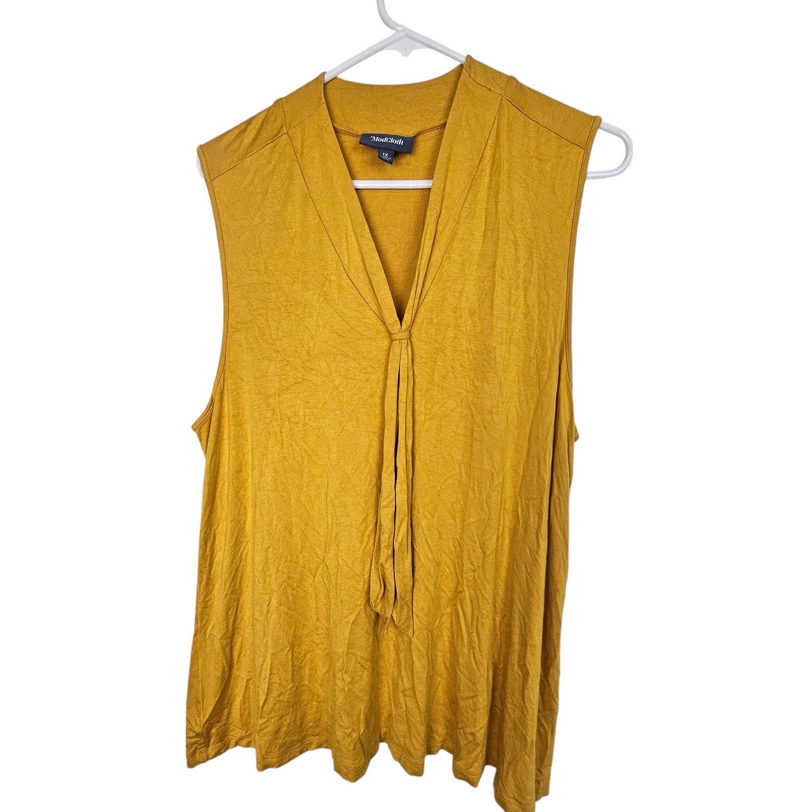 Modernica ModCloth Blouse Tie Front Plus Size 1X Stretch Pullover Size XL / US 12-14 / IT 48-50 - 1 Thumbnail