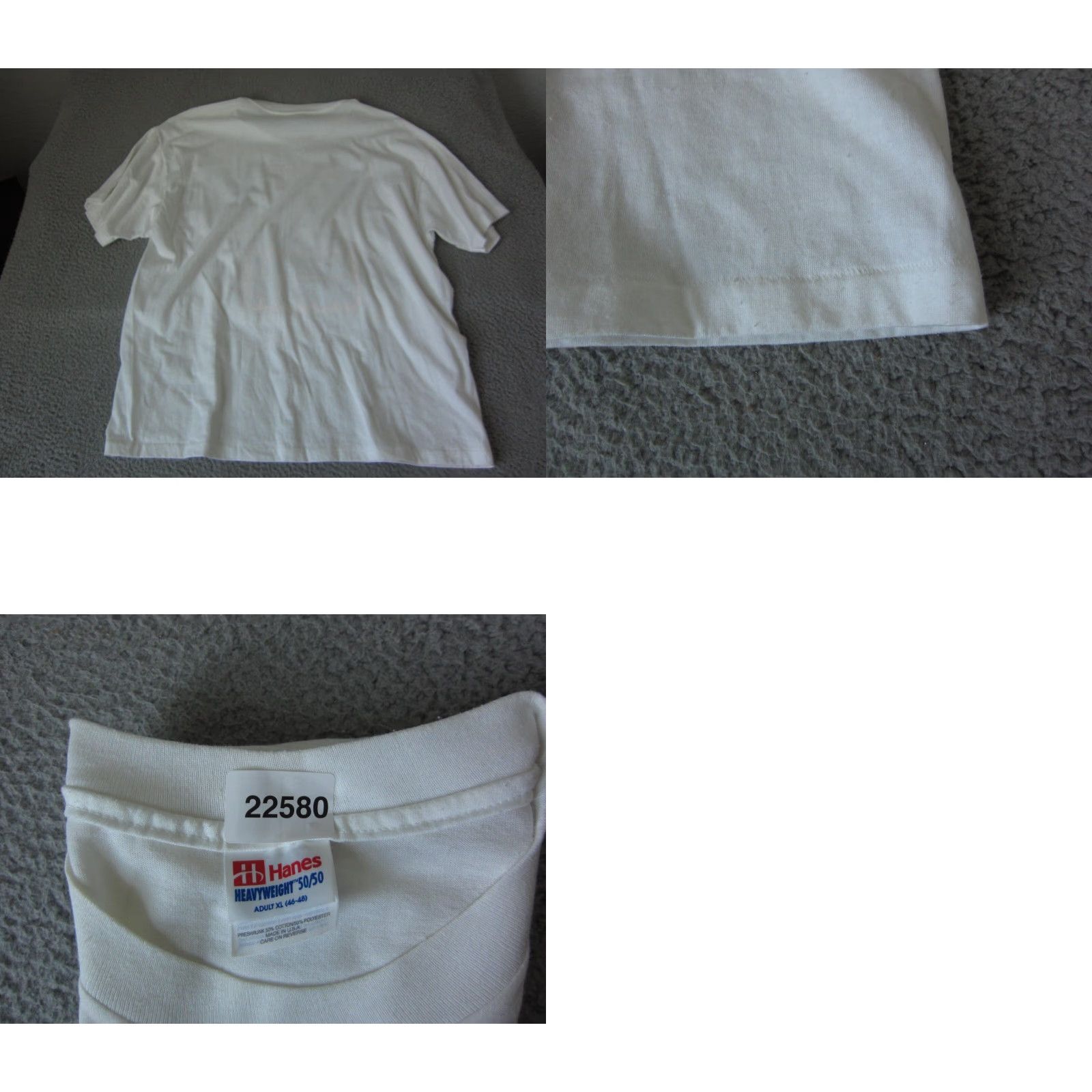 Hanes VINTAGE Hanes Shirt XL White Mens T-Shirt Short Sleeve Crew Neck 90s USA Made in USA Size US XL / EU 56 / 4 - 9 Thumbnail