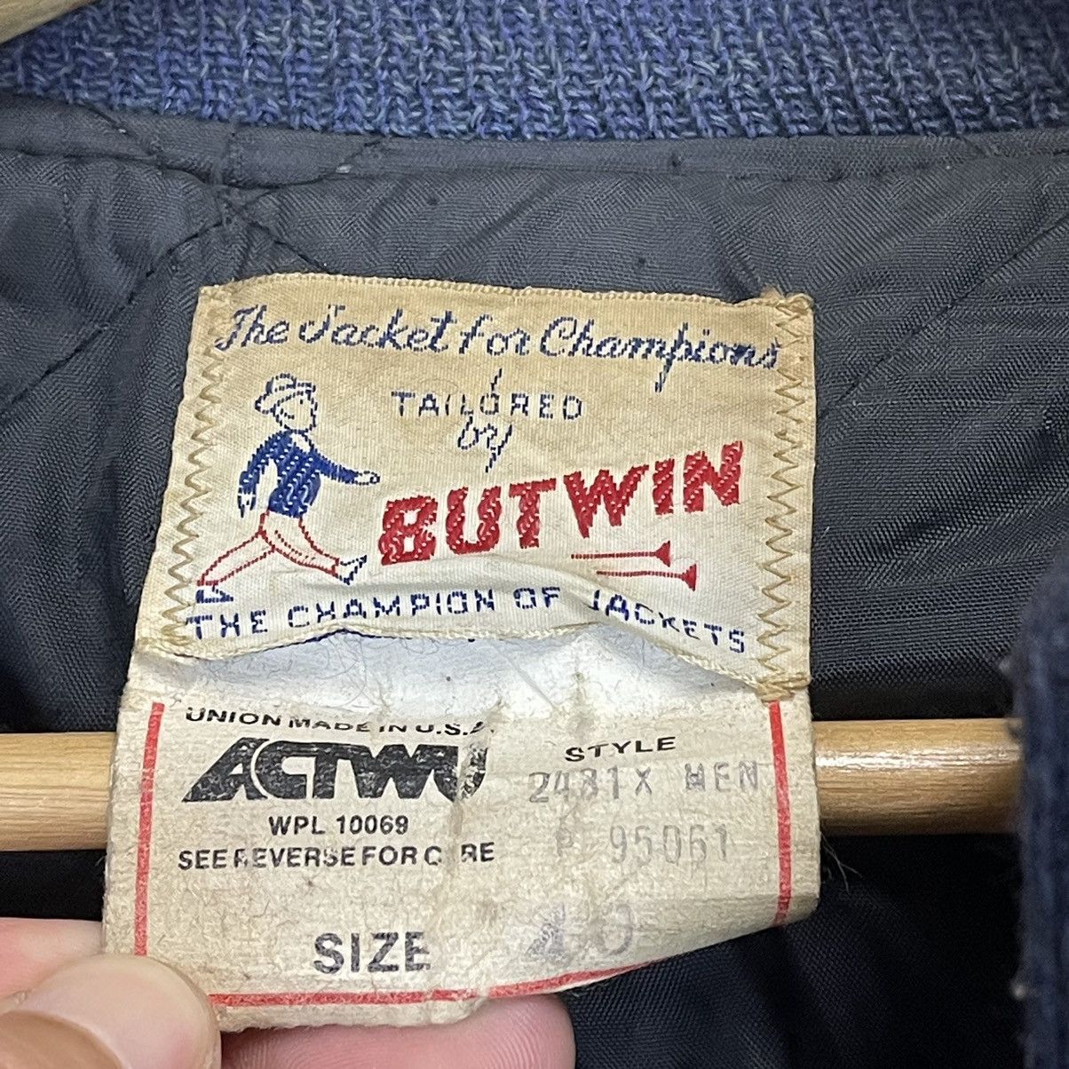 Other 90s Butwin Wool Varsity Sleeve Leather Varsity Jacket Size US M / EU 48-50 / 2 - 18 Thumbnail