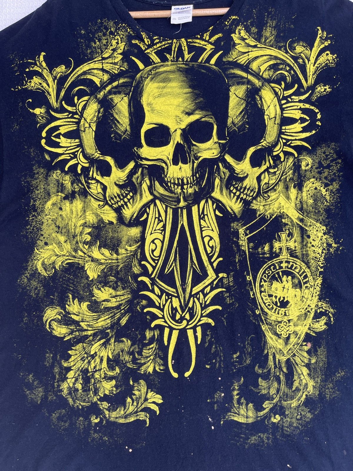 Affliction Last Drop🔥Rare🔥Vintage y2k Affliction Skulls ERD GRUNGE TEE Size US XXL / EU 58 / 5 - 8 Thumbnail