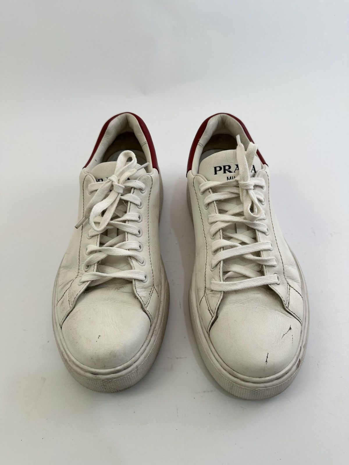 Prada PRADA Vitello Soft Rubber Logo Womens Low Top Sneakers Size US 9 / EU 42 - 2 Thumbnail