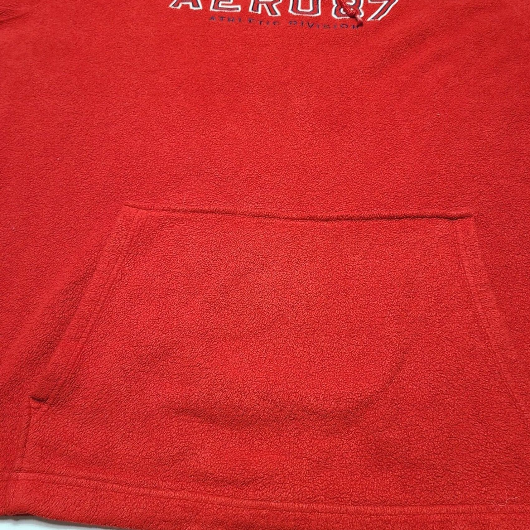 Aeropostale VINTAGE Aeropostale Hoodie Sweatshirt 2XL Red Aero-tec Fleece Pullover Logo Long Sleeve Men Size US XXL / EU 58 / 5 - 4 Thumbnail