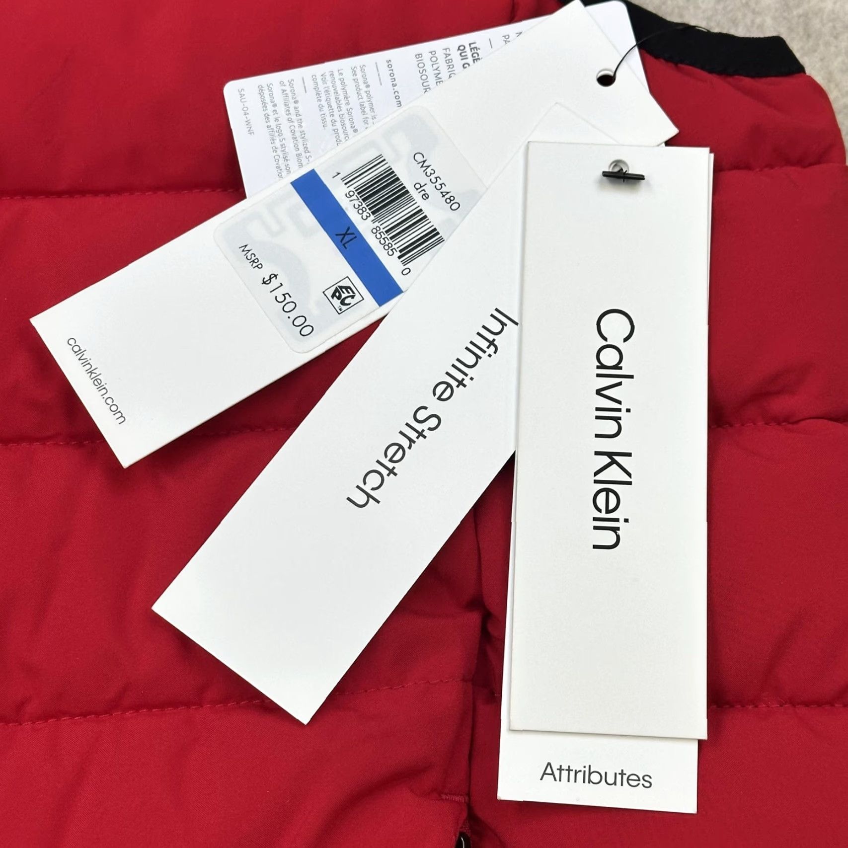 Calvin Klein Calvin Klein Vest Mens XL Red Puffer Quilted Full Zip Water Resistant Zip Pockets Logo Zipper Casual Travel Wind-Resistant CM355480 Size US XL / EU 56 / 4 - 3 Thumbnail