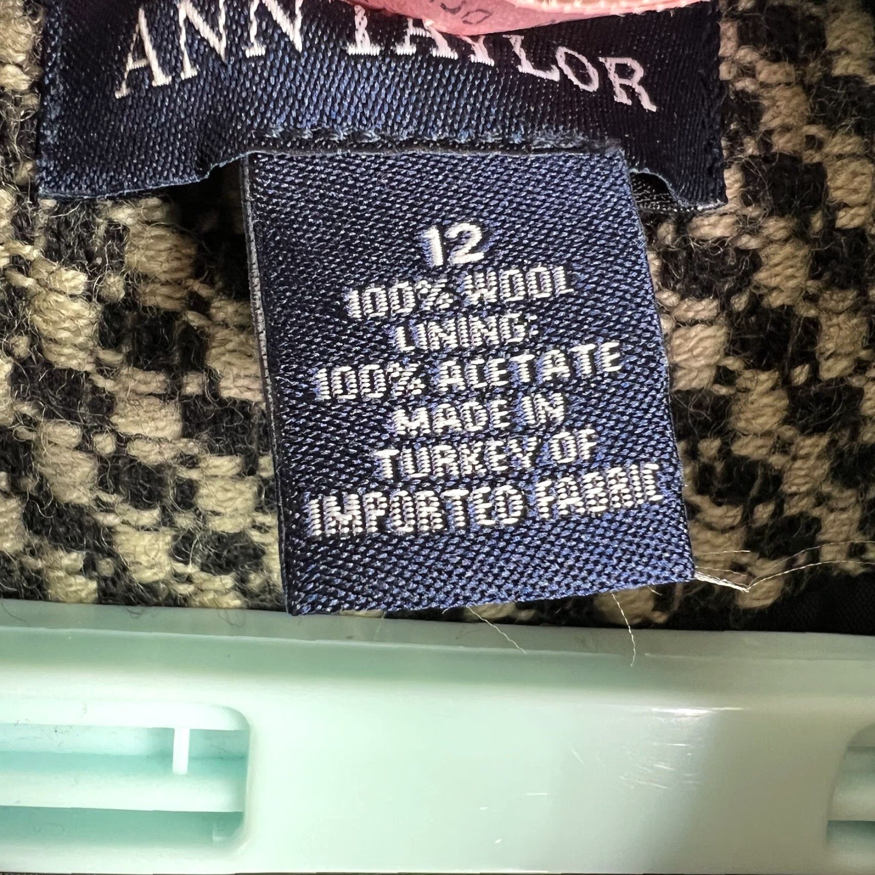 Ann Taylor VINTAGE Ann Taylor Blazer Women SZ12 Wool Argyle Diamond Black Career Jacket 90s Size XL / US 12-14 / IT 48-50 - 6 Thumbnail