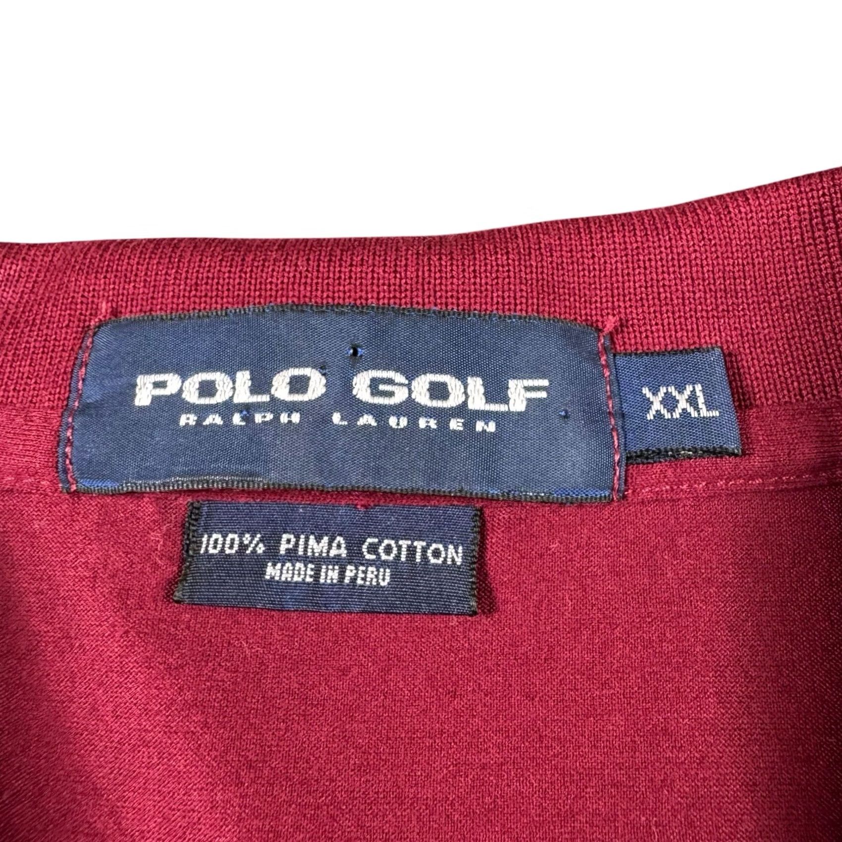 Ralph Lauren VINTAGE Ralph Lauren Polo Golf Shirt Mens XXL Crest Pima Cotton Stretch Preppy Red Size US XXL / EU 58 / 5 - 4 Thumbnail
