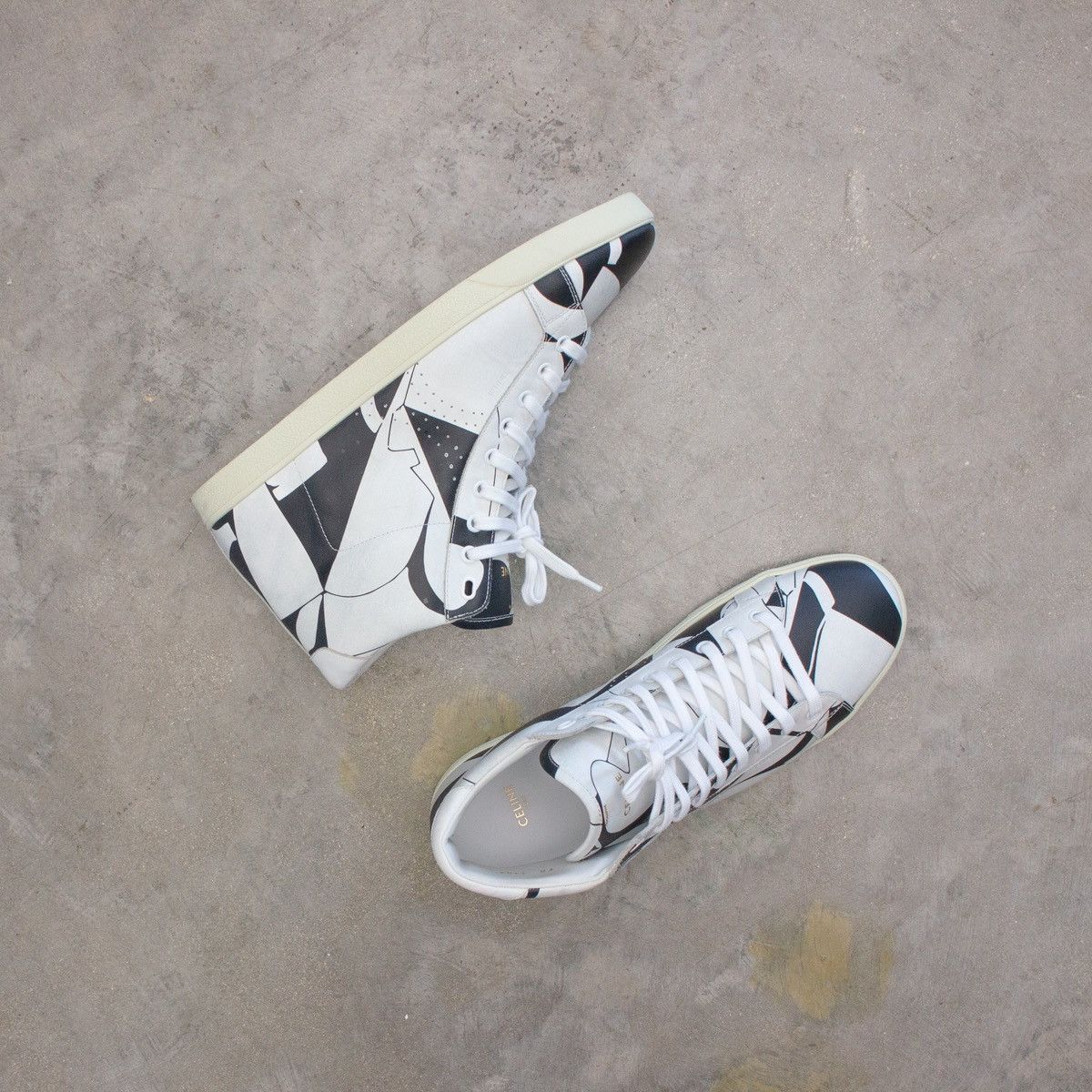 Celine 960$ Celine - Abstract Print TR 01M Triomphe Hi-Top Sneakers Size US 11 / EU 44 - 2 Thumbnail