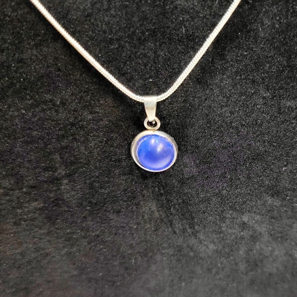 Handmade Dark blue crystal rhinestone 925 sterling silver necklace Size ONE SIZE - 1 Thumbnail