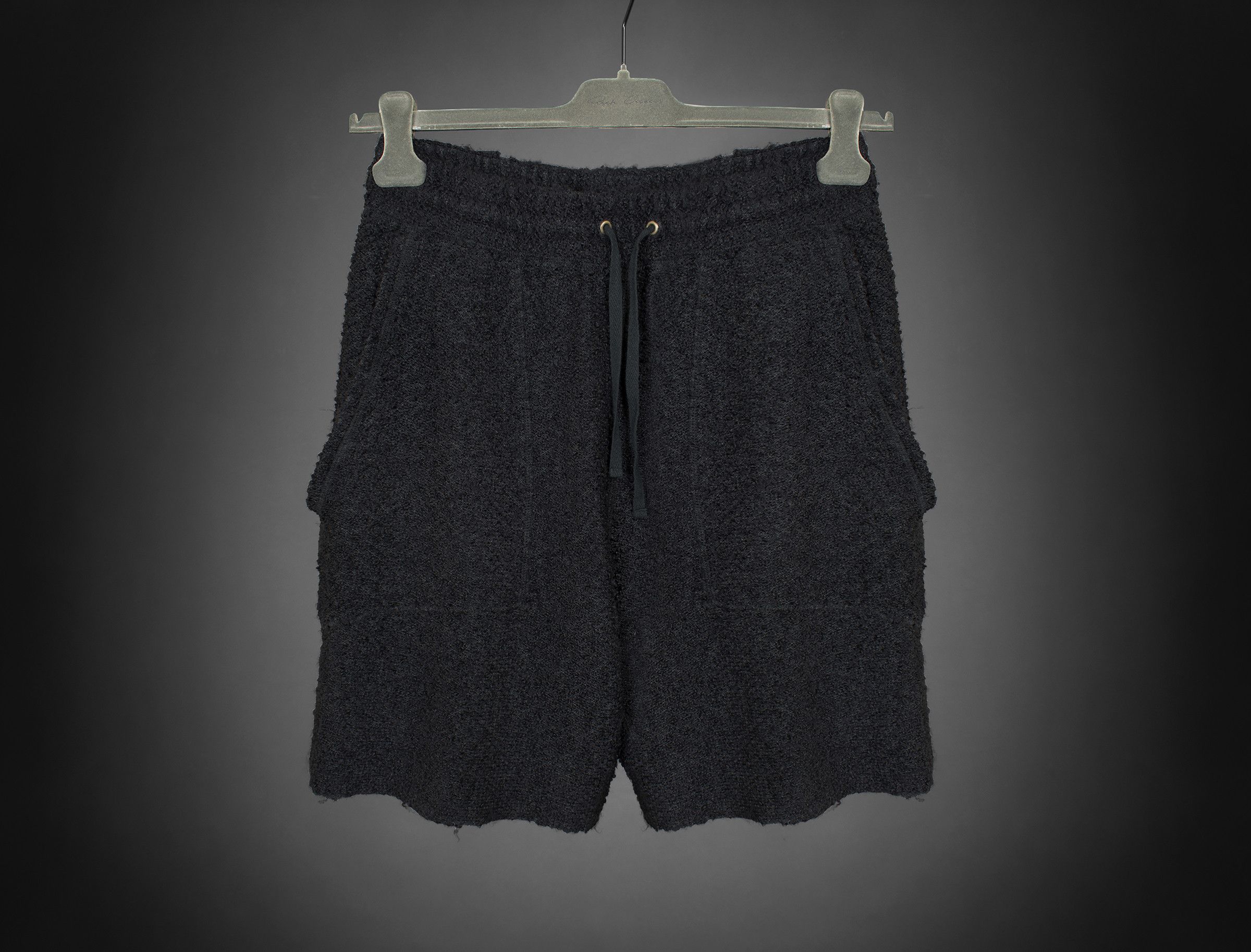 image of Robert Geller Knit Shorts, Made In Japan, Grail in Black, Men's (Size 32)