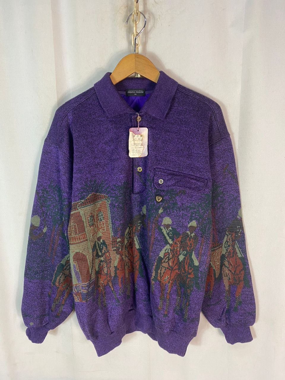 Designer × Japanese Brand × Vintage Vintage Marco malino fullprint wool sweatshirt Size US M / EU 48-50 / 2 - 2 Thumbnail