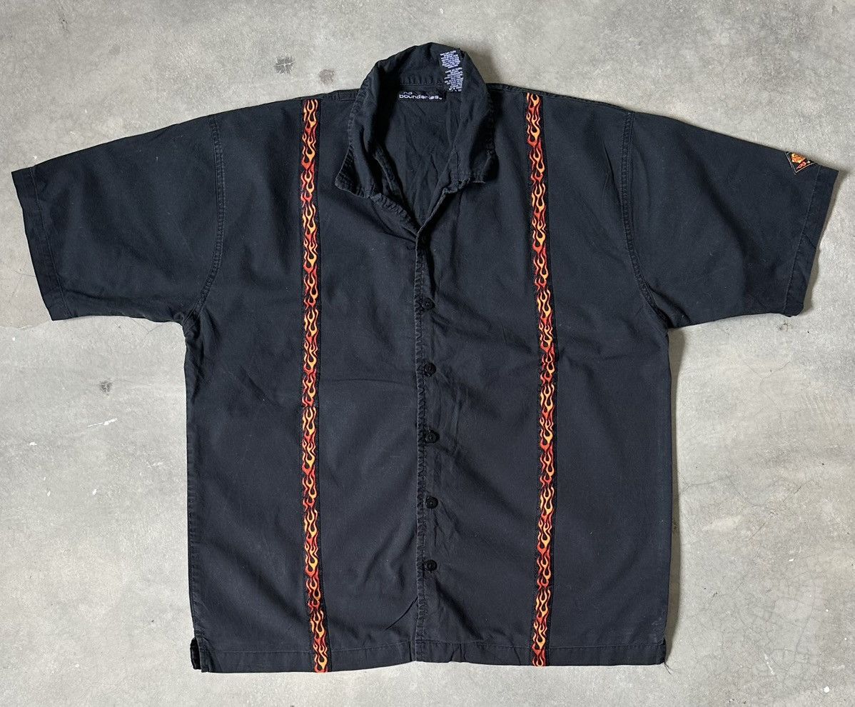 Vintage VINTAGE NO BOUNDARIES FLAME SHIRT Size US L / EU 52-54 / 3 - 1 Thumbnail
