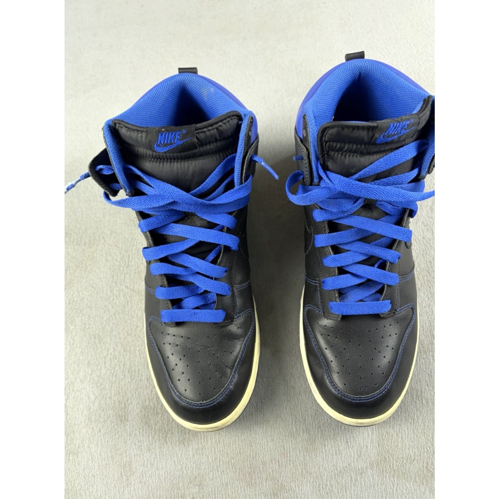 Nike Nike Dunk High Black Blue Sneakers 2008 Men US 12 Leather Rubber High Top 317982-003 Size US 12 / EU 45 - 4 Thumbnail