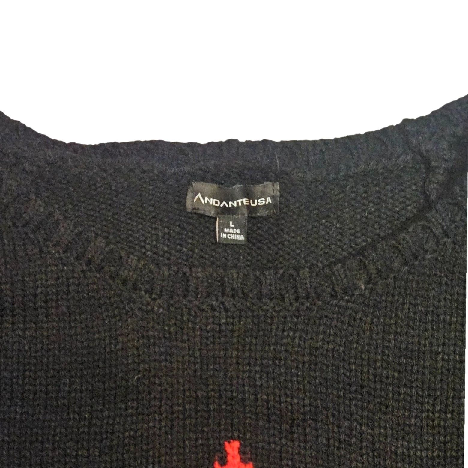 Vintage Andante USA Star Knit Sweater Womens L Black Sleeve 4th of July Y2K Stripe Star Pullover Knit Size L / US 10 / IT 46 - 5 Thumbnail