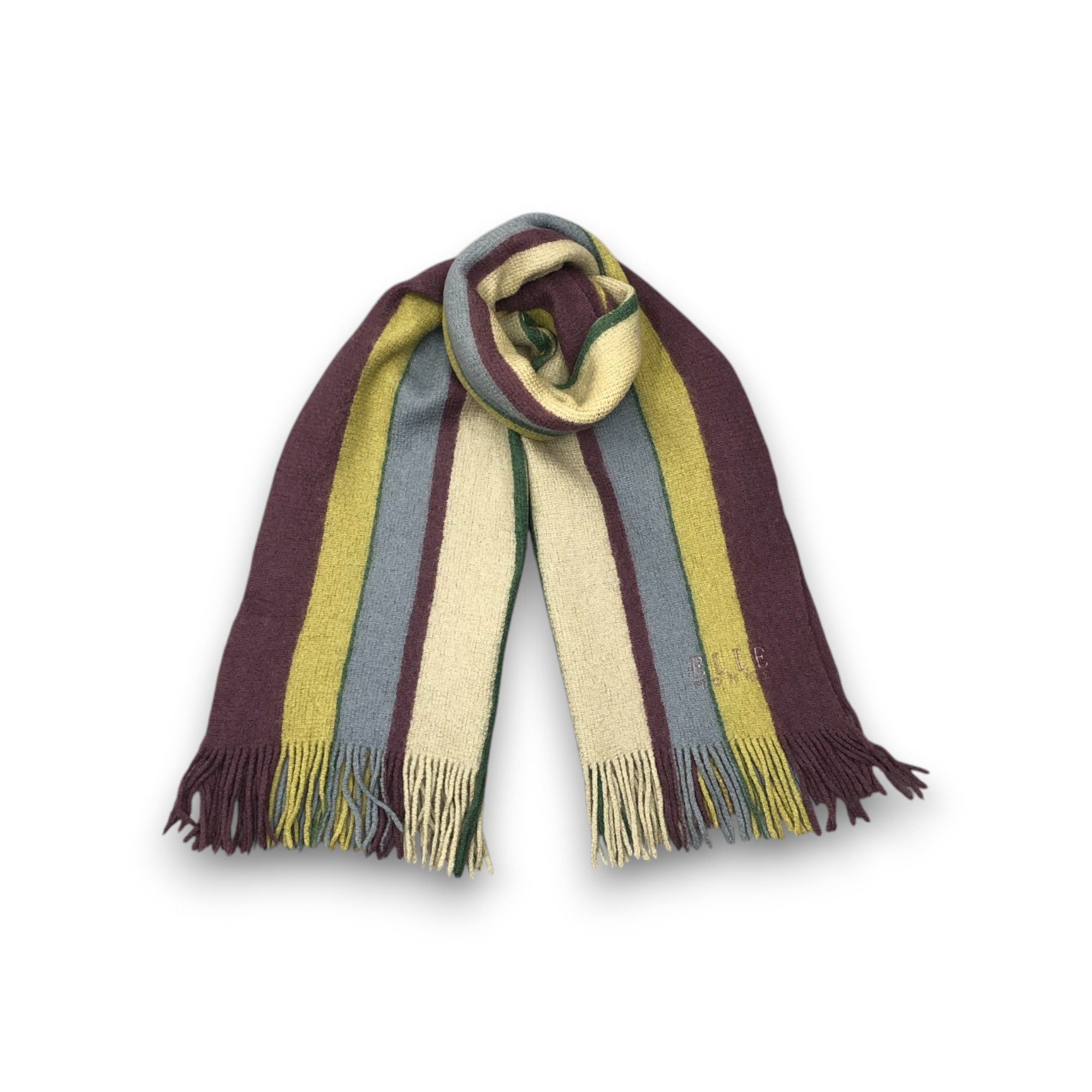 Japanese Brand Vintage Elle Scarf Muffler Wool Ribbed Knit Winter Scarves Size ONE SIZE - 1 Thumbnail