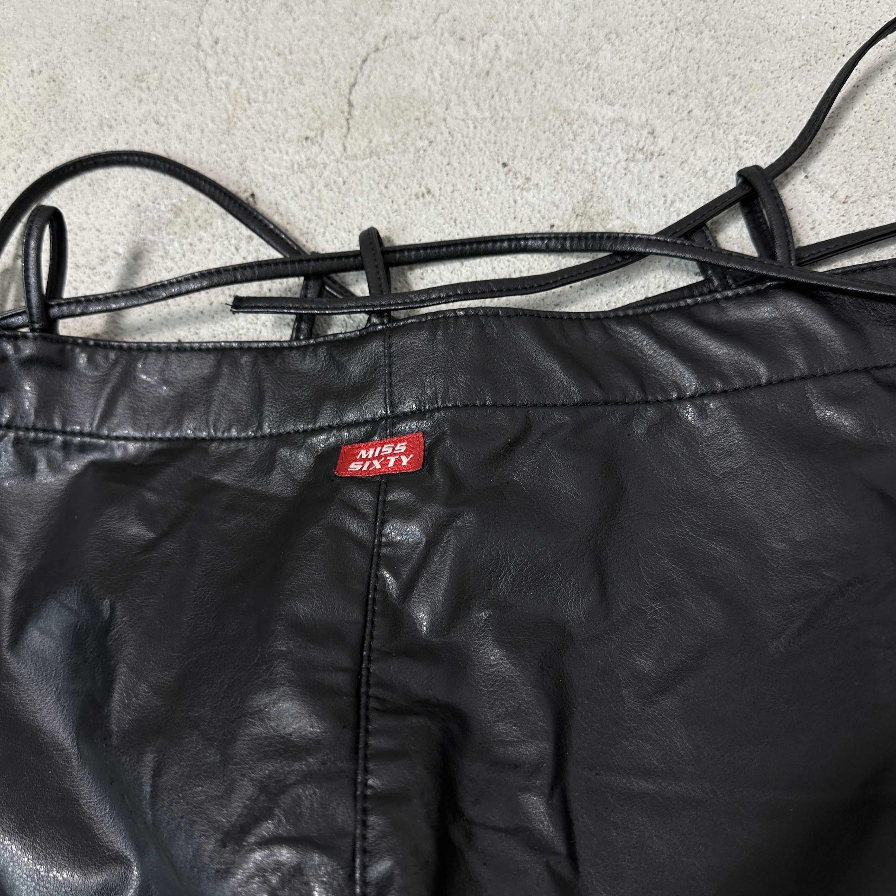 Miss Sixty Vintage Leather Biker Grunge Miss Sixty Pants Y2K Size 29" - 9 Thumbnail
