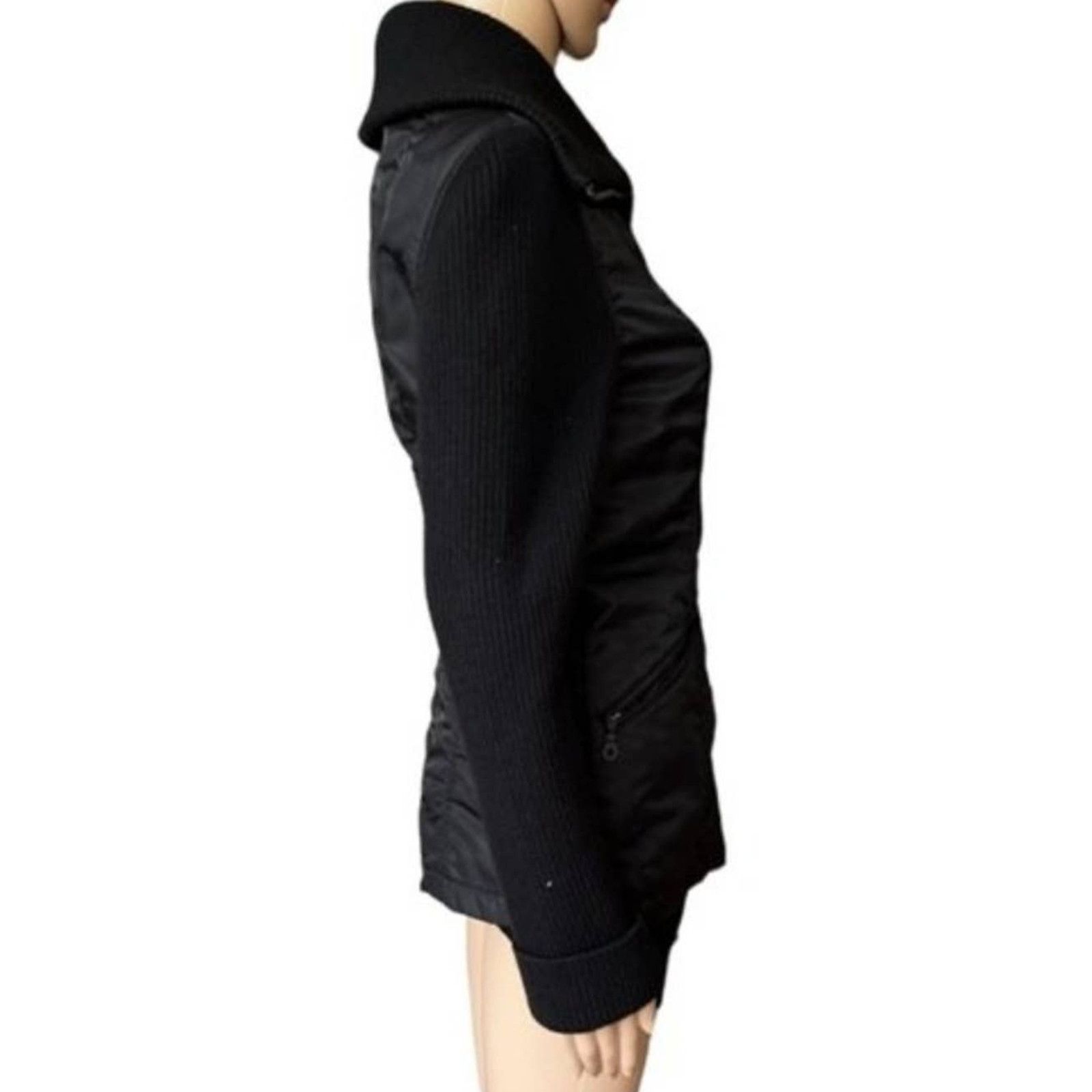 Sisley SISLEY Black Bomber Jacket Made in Italy, XS SRP: $600 Size XS / US 0-2 / IT 36-38 - 5 Thumbnail
