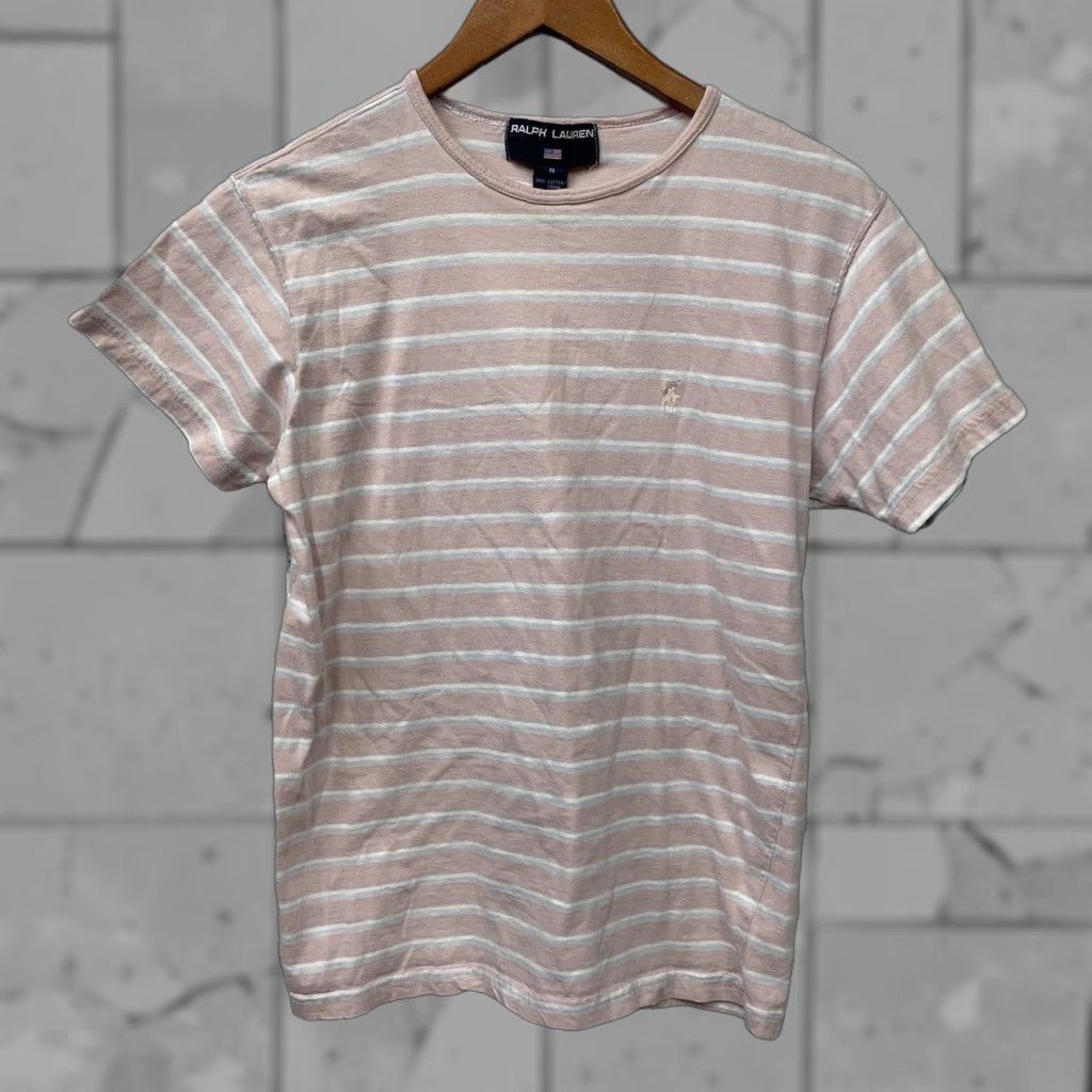 Vintage VINTAGE Ralph Lauren Polo Sport Pink Striped T-Shirt Womens Size S 100% Cotton Sports Size S / US 4 / IT 40 - 1 Thumbnail