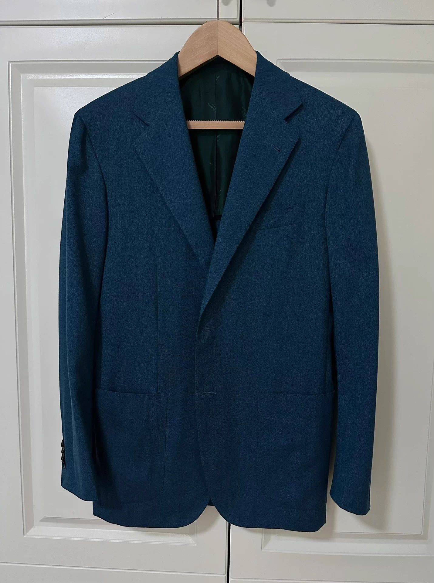 Kiton 100% Cashmere Peacock Blue Men's Blazer