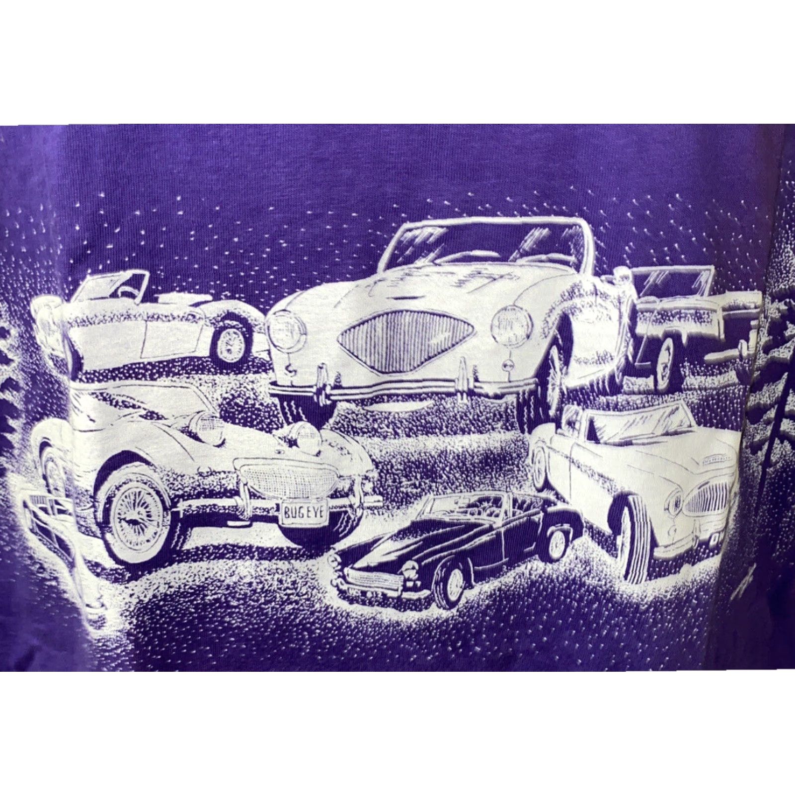 Hanes Hanes Beefy-T Mens Purple Short Sleeve Graphic T-Shirt Large 1990s USA Car Theme Size US L / EU 52-54 / 3 - 3 Thumbnail