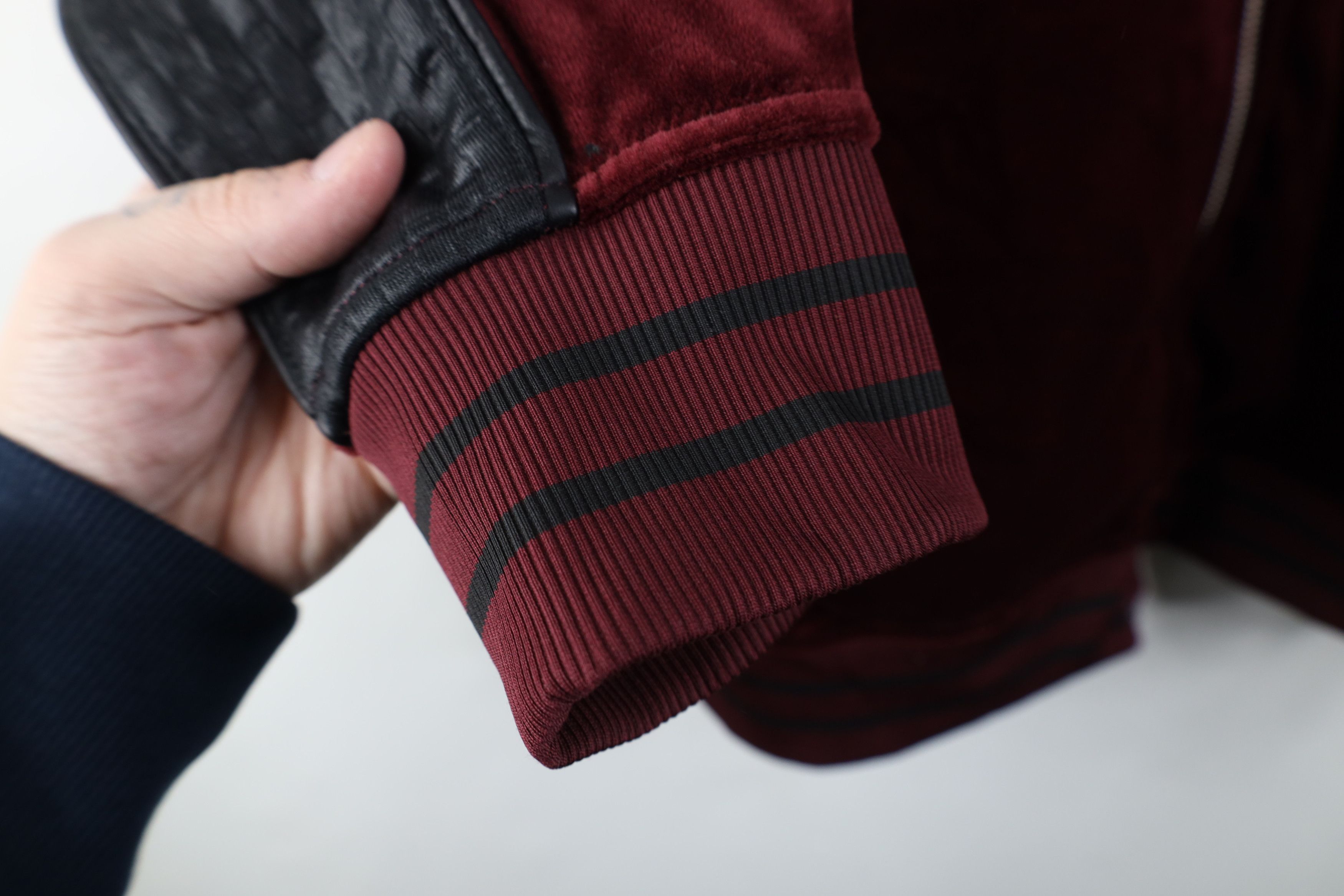 Vintage Y2K Streetwear Velour Full Zip Jacket Burgundy Red Black Size US M / EU 48-50 / 2 - 8 Thumbnail