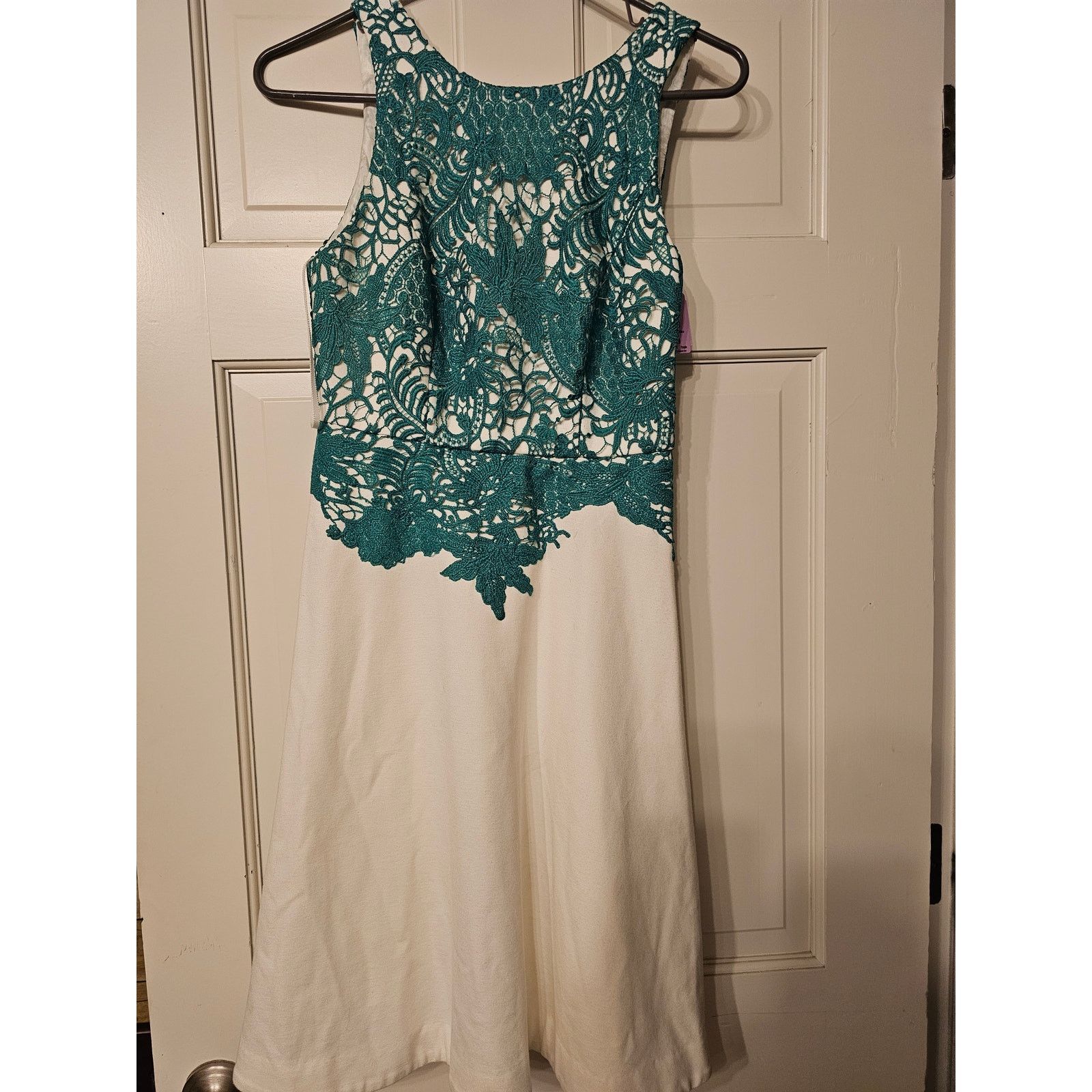 Anthropologie Anthropologie Moulinette Soeurs‎ Arbor Cream & Green Lace Size XS / US 0-2 / IT 36-38 - 2 Thumbnail