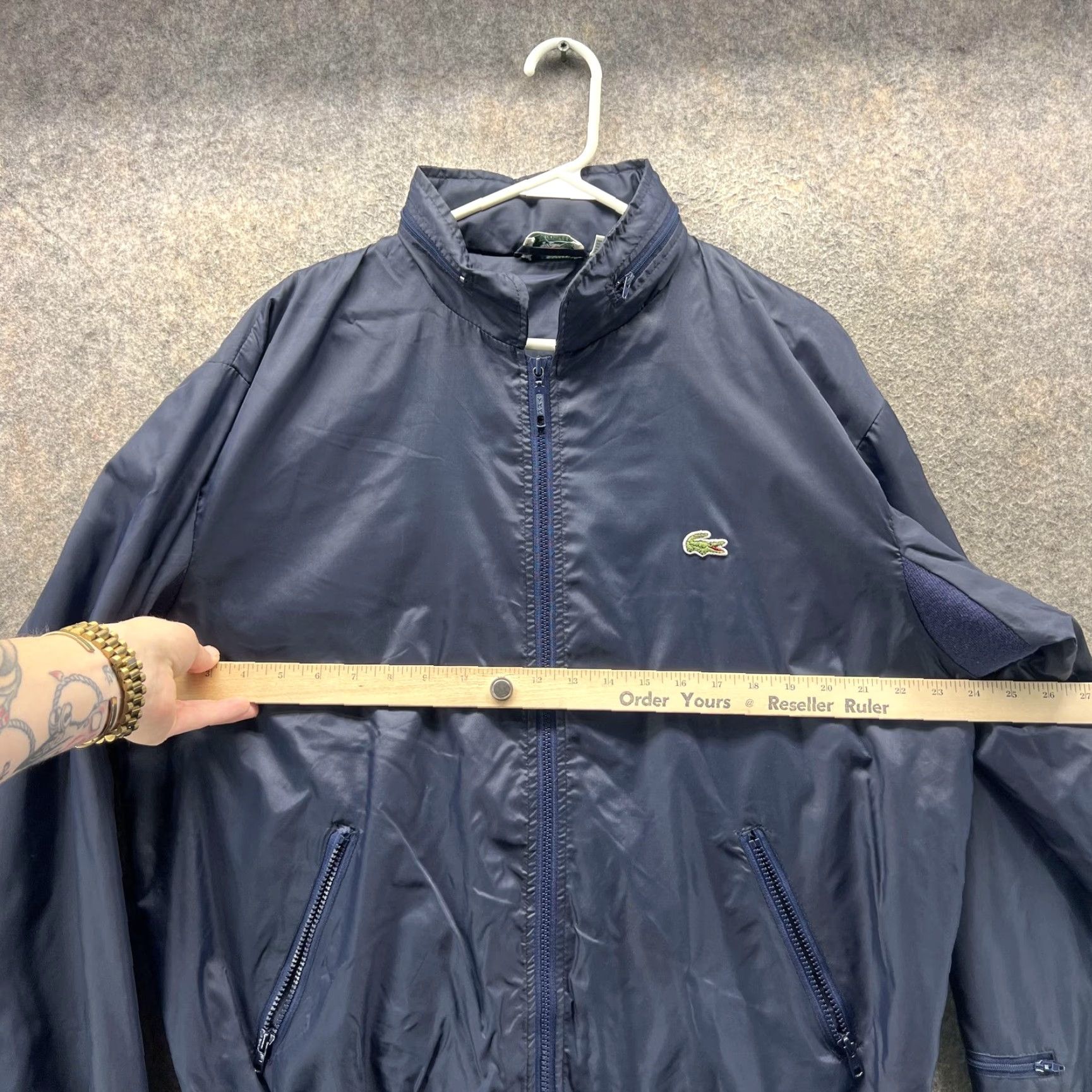 Izod VINTAGE Izod Lacoste Jacket Mens S Navy Blue Nylon Full Zip Bomber 80s Size US S / EU 44-46 / 1 - 5 Thumbnail