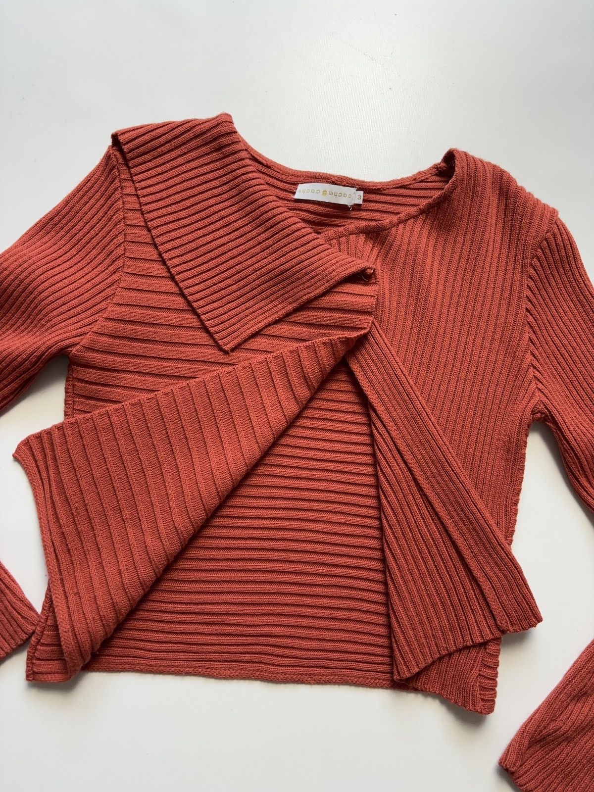 Designer × Vintage ASYMMETRIC VINTAGE GLAMOUR CARDIGAN KNIT LONG SLEEVE Size L / US 10 / IT 46 - 3 Thumbnail