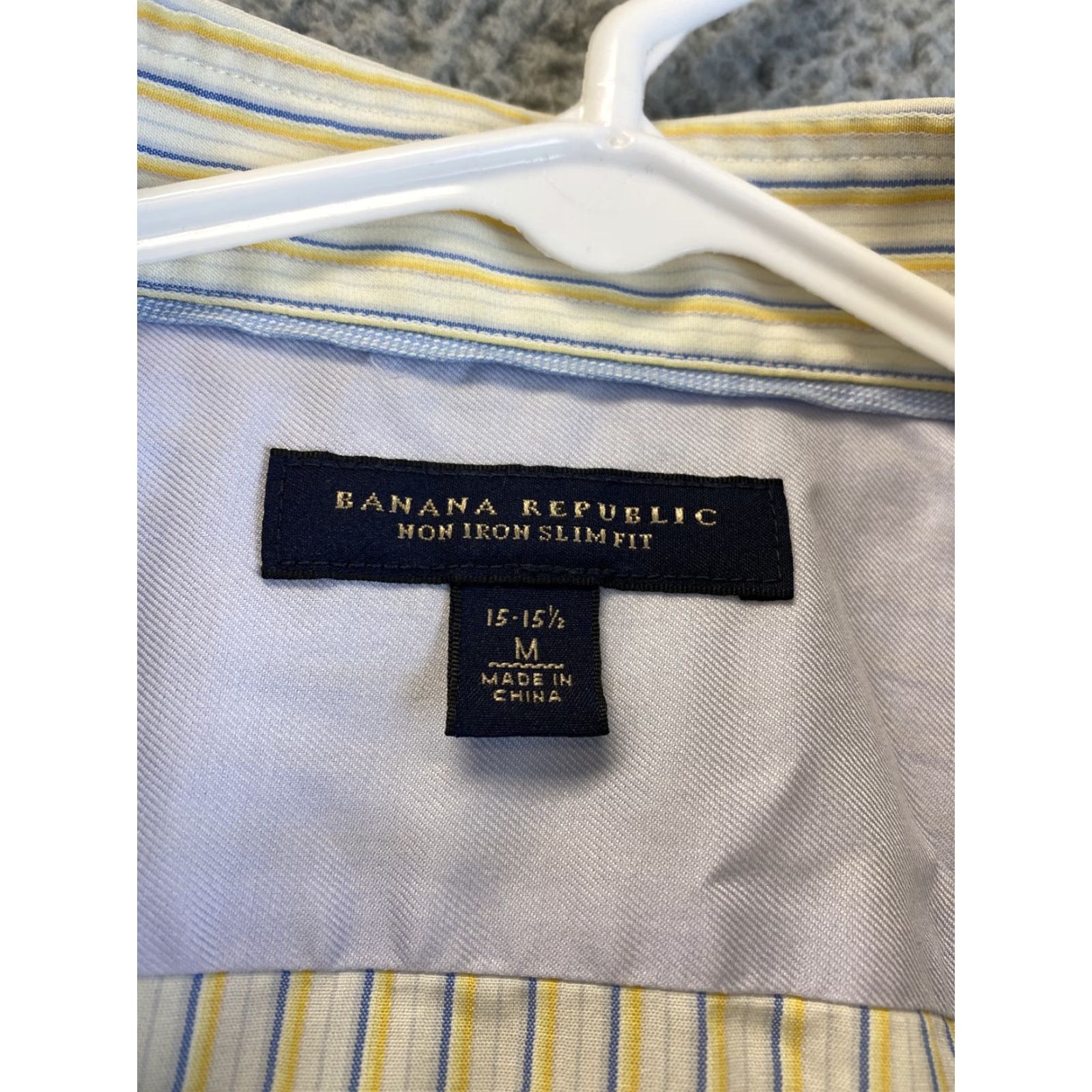 Banana Republic Banana Republic Men's Dress Shirt Medium Long Sleeve Collared Button-Down Multicolor Cotton Slimming Size 40R - 5 Thumbnail