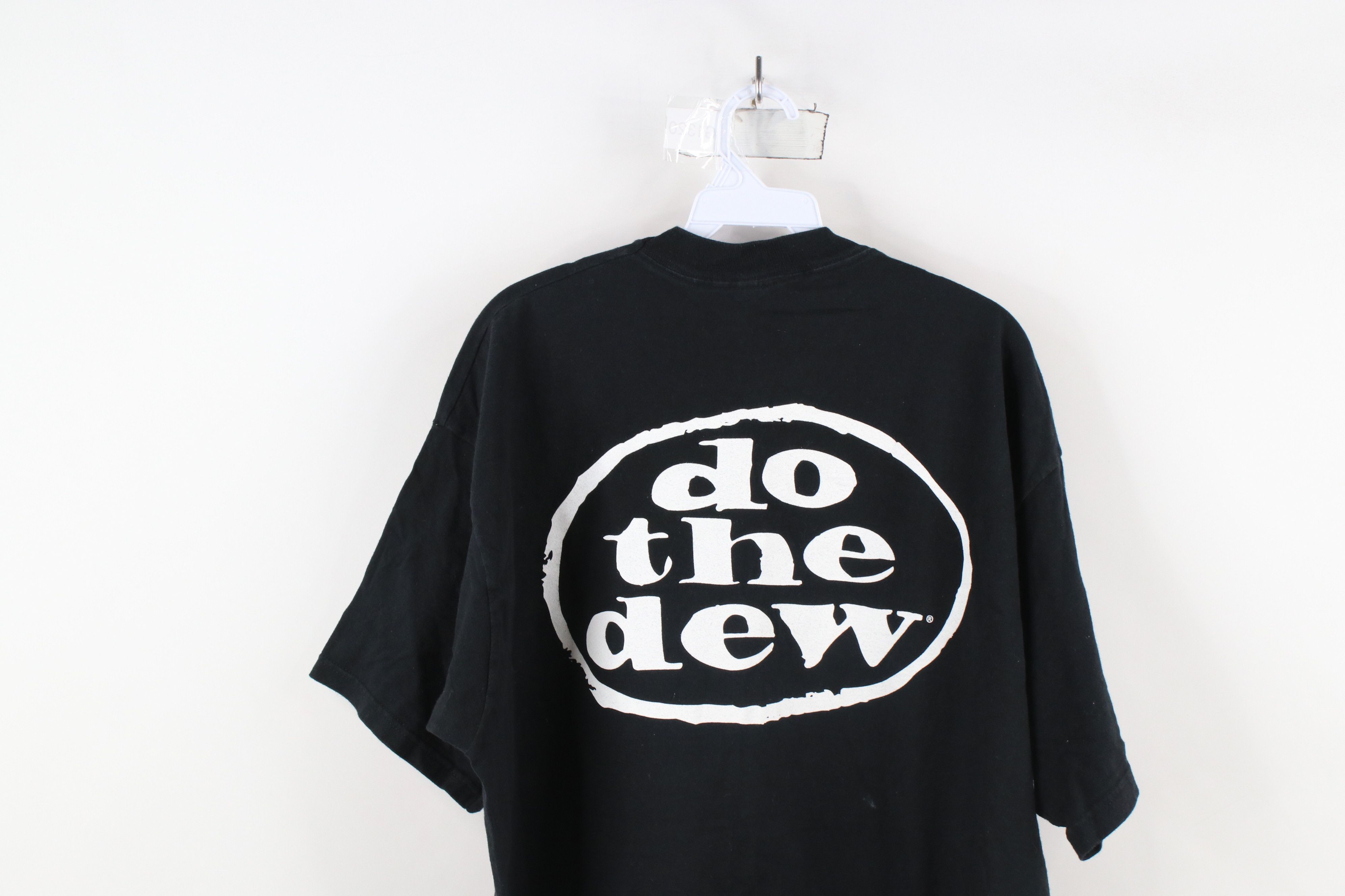 Vintage Vintage 90s Mountain Dew Spell Out Do The Dew T-Shirt Black Size US XXL / EU 58 / 5 - 13 Thumbnail