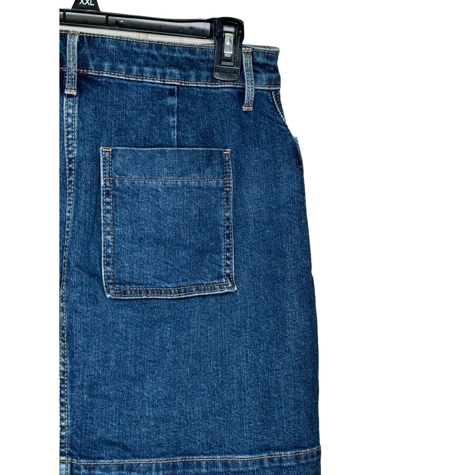 Old Navy Old Navy Women's Skirt Mini Denim Side Pockets Dark Blue 8 Size 30" / US 8 / IT 44 - 6 Thumbnail