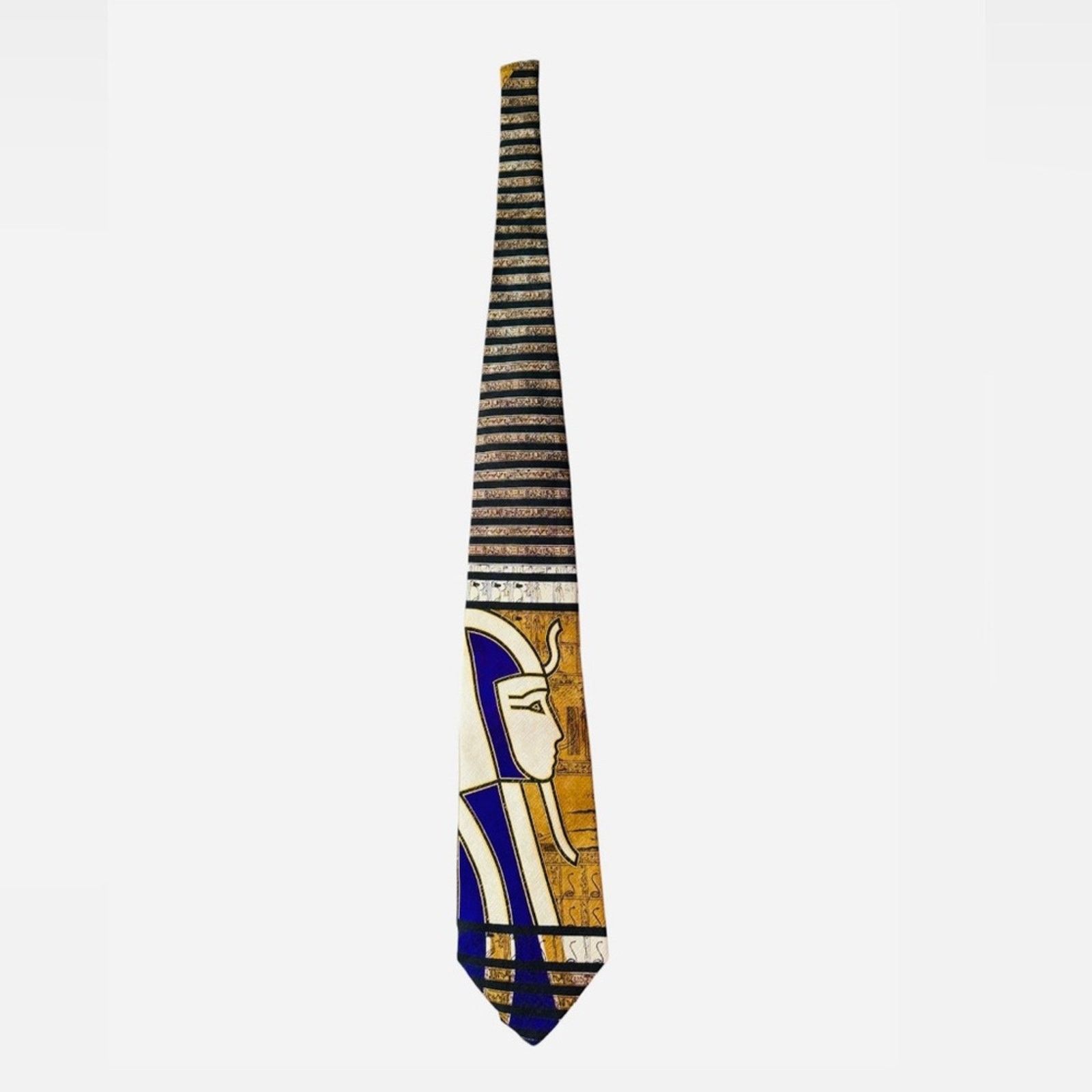 Montane Egyptian Themed Tie with Blue and Gold Accents Size ONE SIZE - 1 Thumbnail