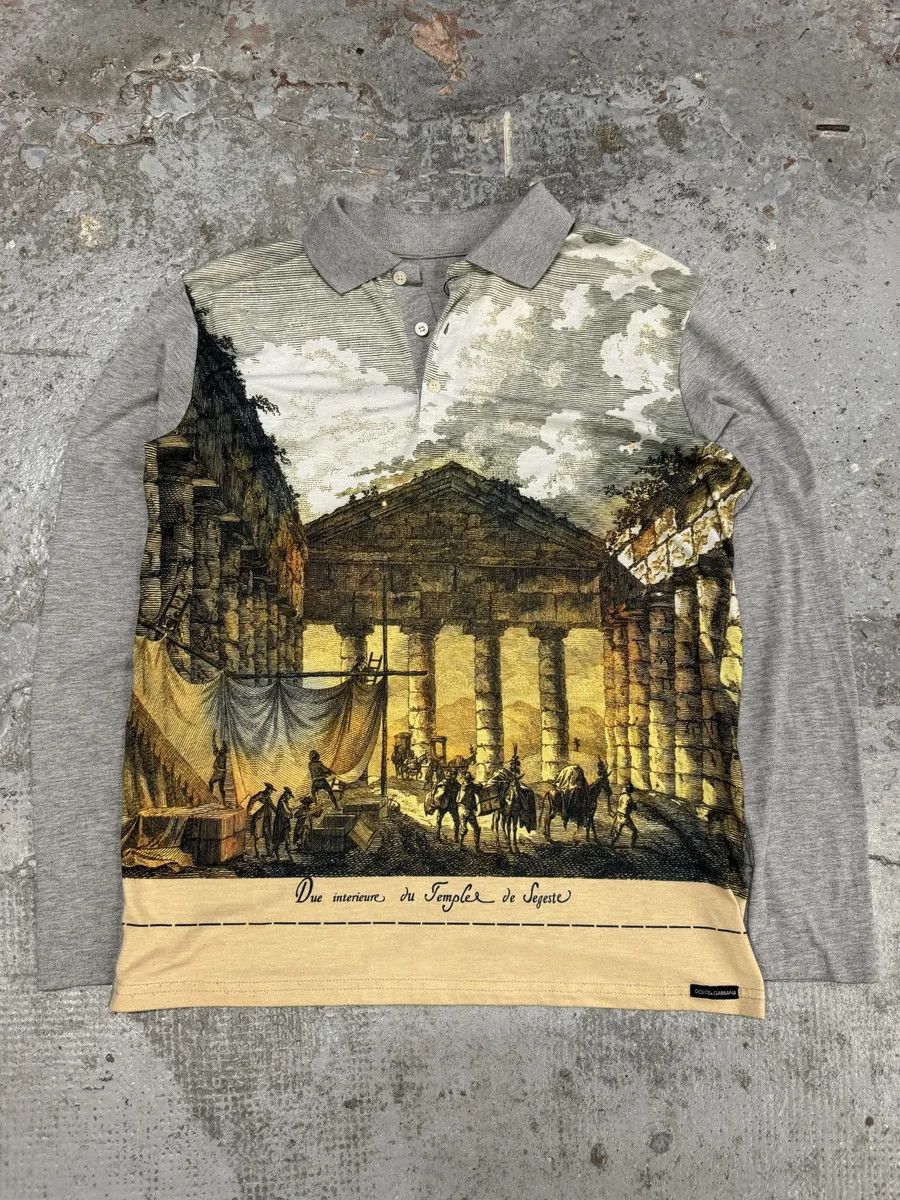Dolce & Gabbana AW2014 Dolce & Gabbana Grey Templo Polo Shirt Size US S / EU 44-46 / 1 - 4 Thumbnail