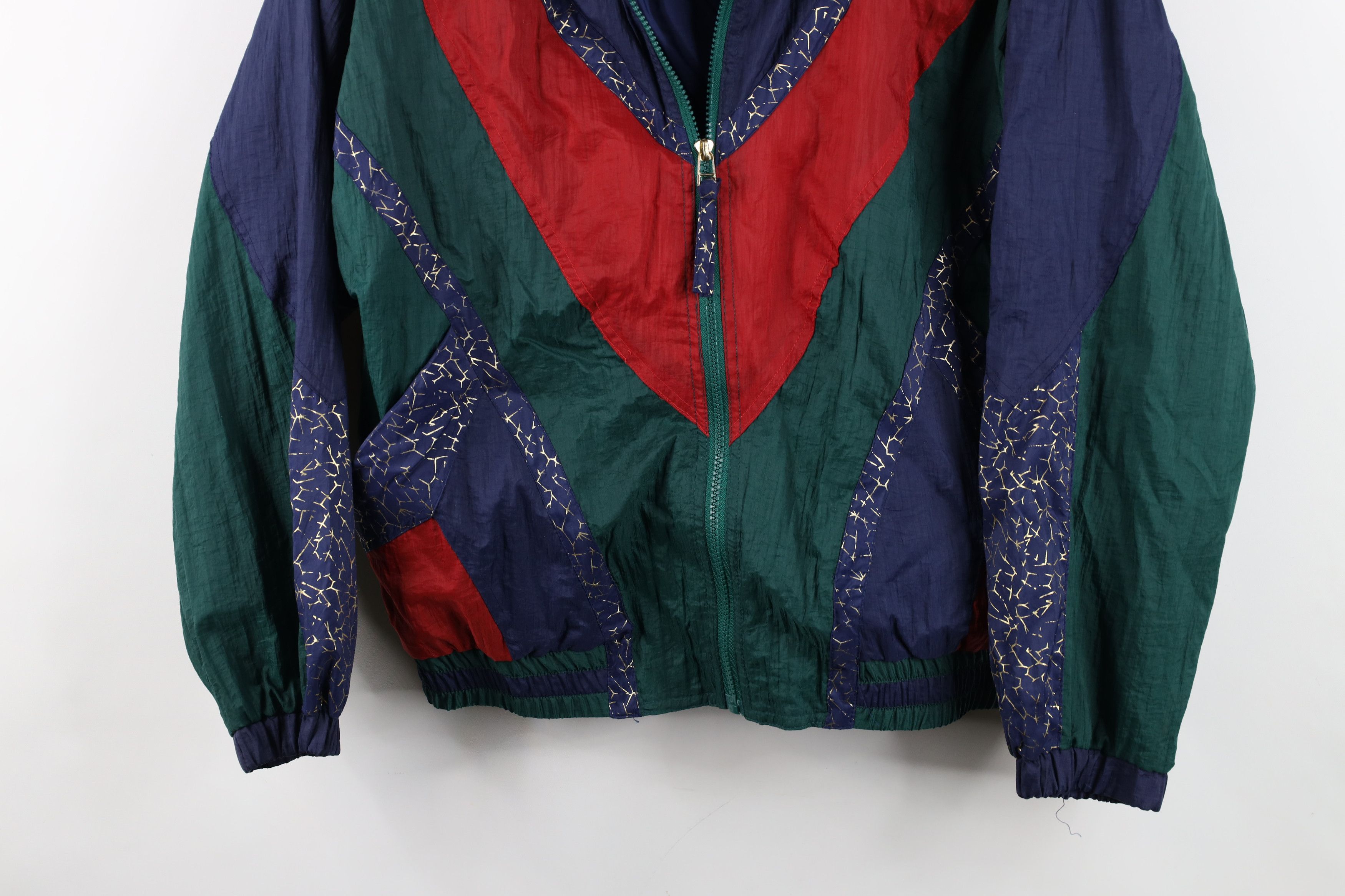 Vintage Vintage 90s Streetwear Block Metallic Windbreaker Jacket Size M / US 6-8 / IT 42-44 - 3 Thumbnail