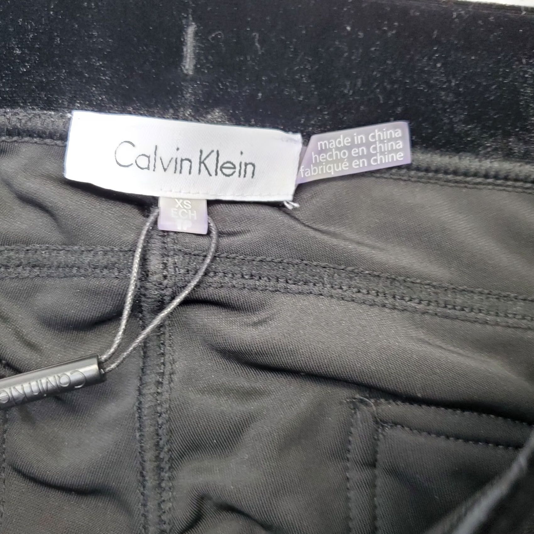 Calvin Klein Calvin Klein Womens XS Black Velvet Leggings Modern Stretch Slim Fit M7VFV894 Size 26" / US 2 / IT 38 - 6 Thumbnail