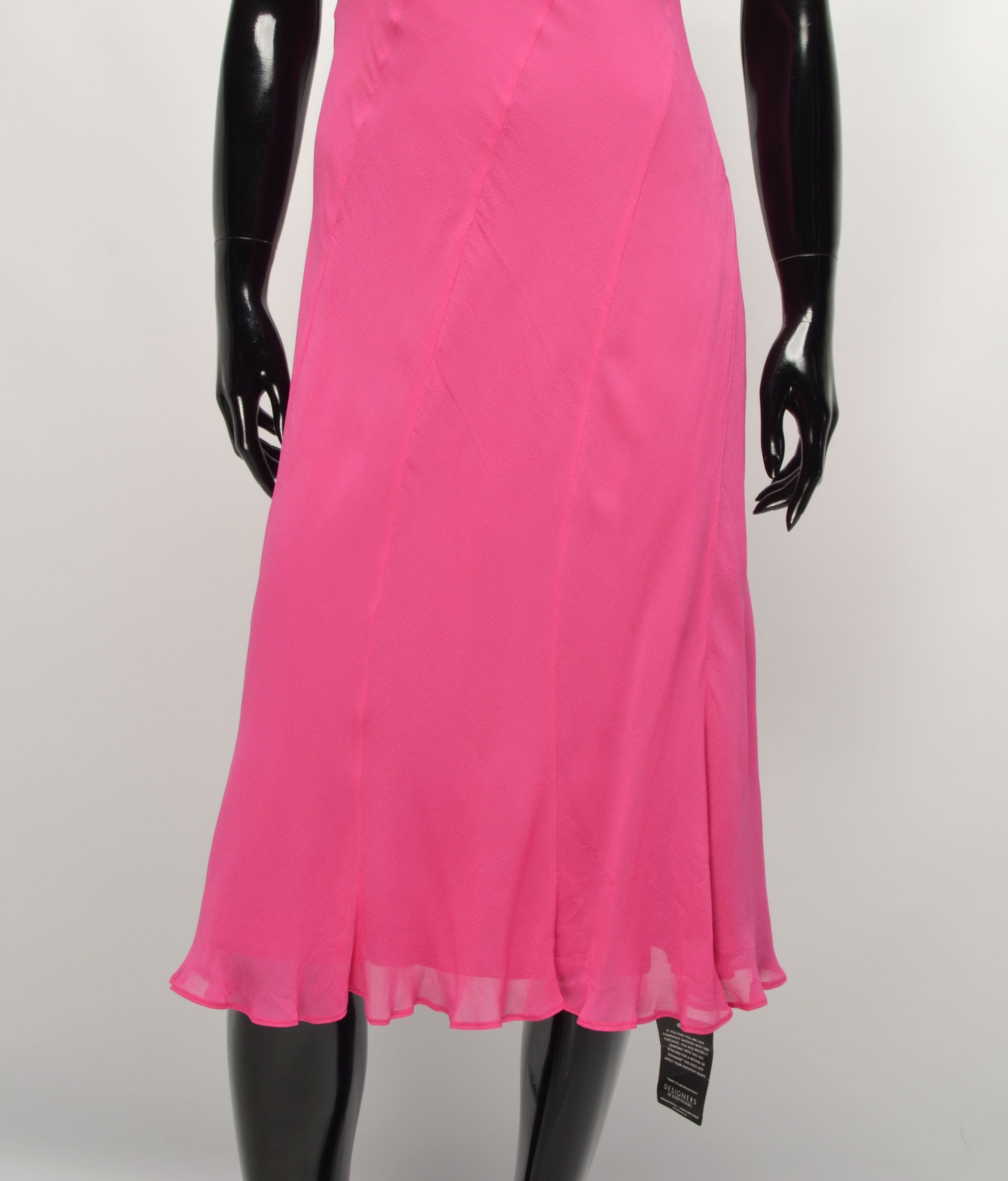 Vintage Vintage Ben De Lisi Pink Y2K Silk Beaded Midi Dress Size M / US 6-8 / IT 42-44 - 3 Thumbnail