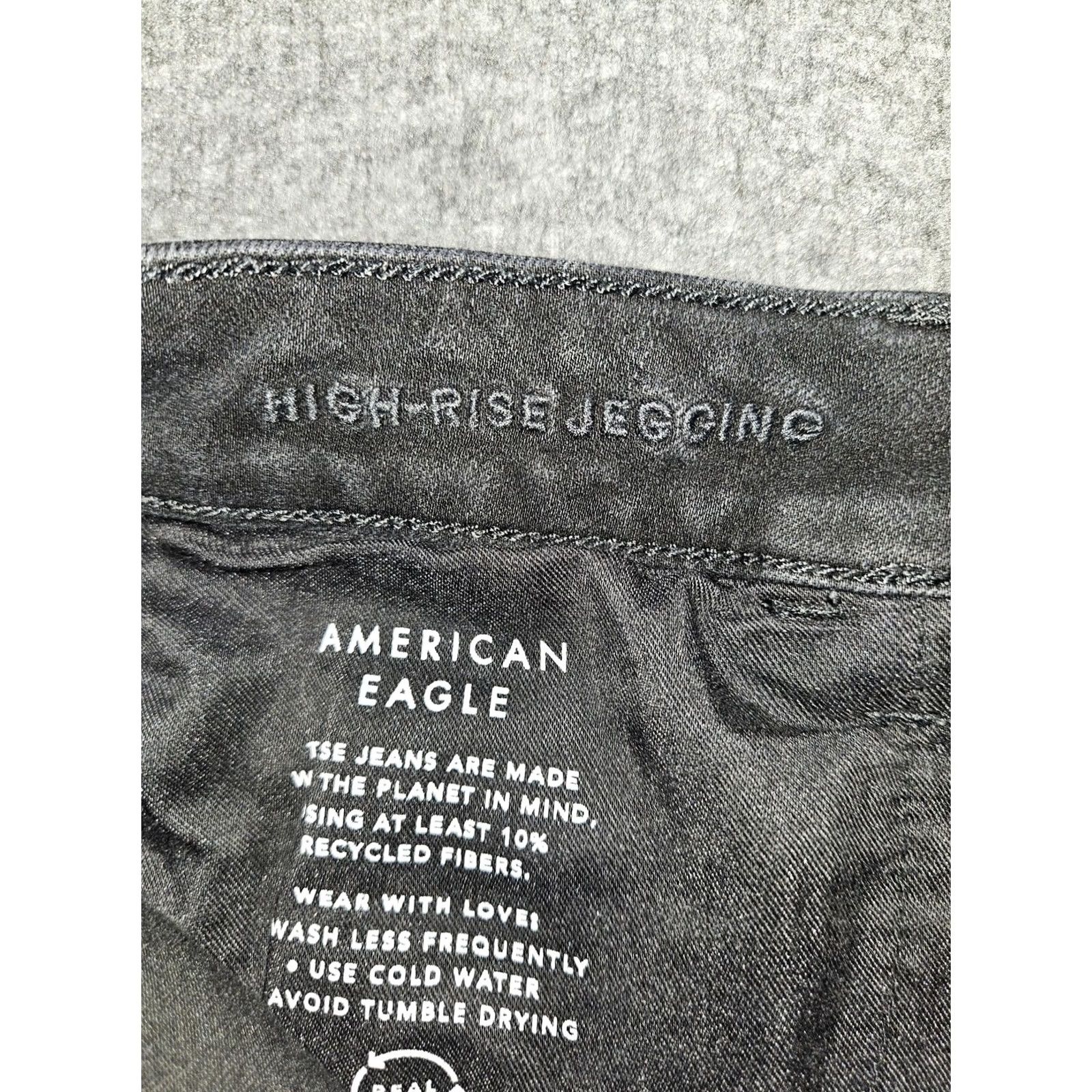American Eagle Outfitters American Eagle Outfitters Jeans Womens 14 Black Rise Jegging Stretch Size 36" / US 14 / IT 50 - 3 Thumbnail