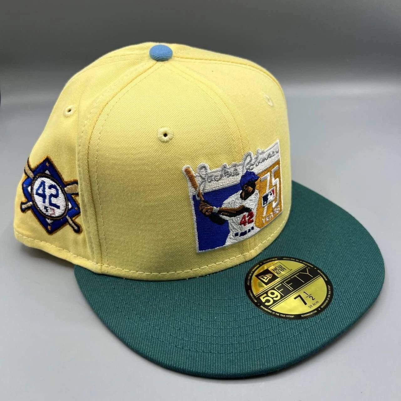 New Era Brooklyn Dodgers Jackie Robinson 42 Hat Men 7 1/2 MLB Fitted Size ONE SIZE - 1 Thumbnail