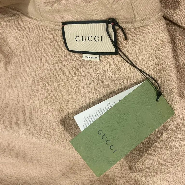 Gucci Gucci Logo Cotton Felted Jersey Hooded Sweatshirt Size US L / EU 52-54 / 3 - 4 Thumbnail