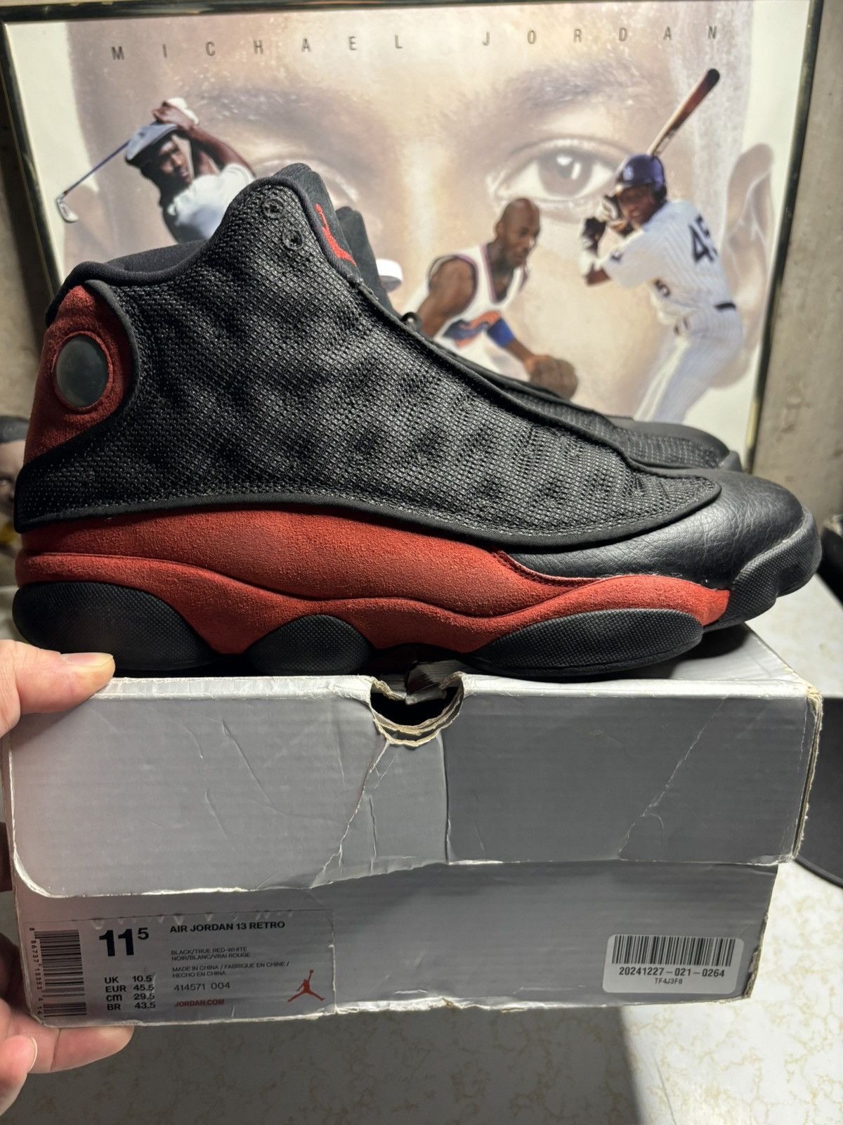 Jordan Brand Air Jordan 13 Retro 2017 Bred 2017 Size US 11.5 / EU 44-45 - 1 Thumbnail
