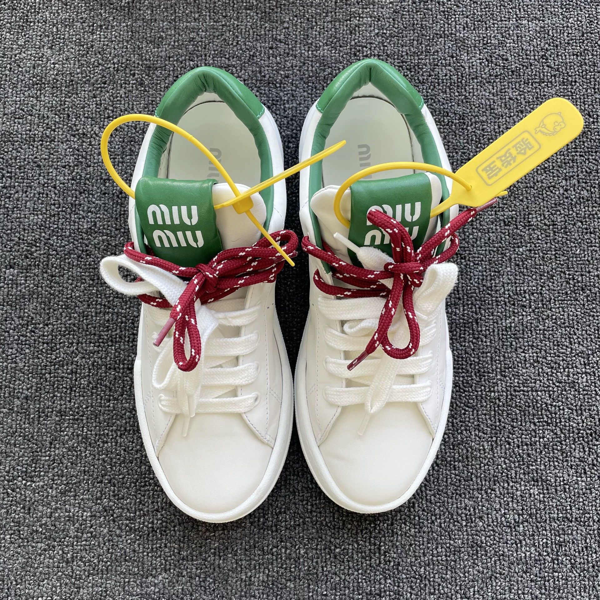 Miu Miu MIU MIU Wmns Calf Leather Low-Top Sneakers WG 38.5 Size US 8 / IT 38 - 2 Thumbnail