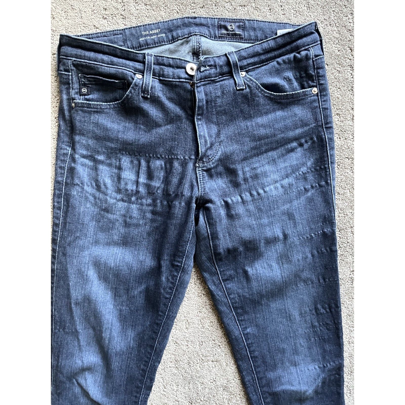 Denime AG Adriano Goldschmied The Abbey Skinny Ankle Denim Jeans Size 26 Blue Inseam 26" Womens Size ONE SIZE - 2 Thumbnail
