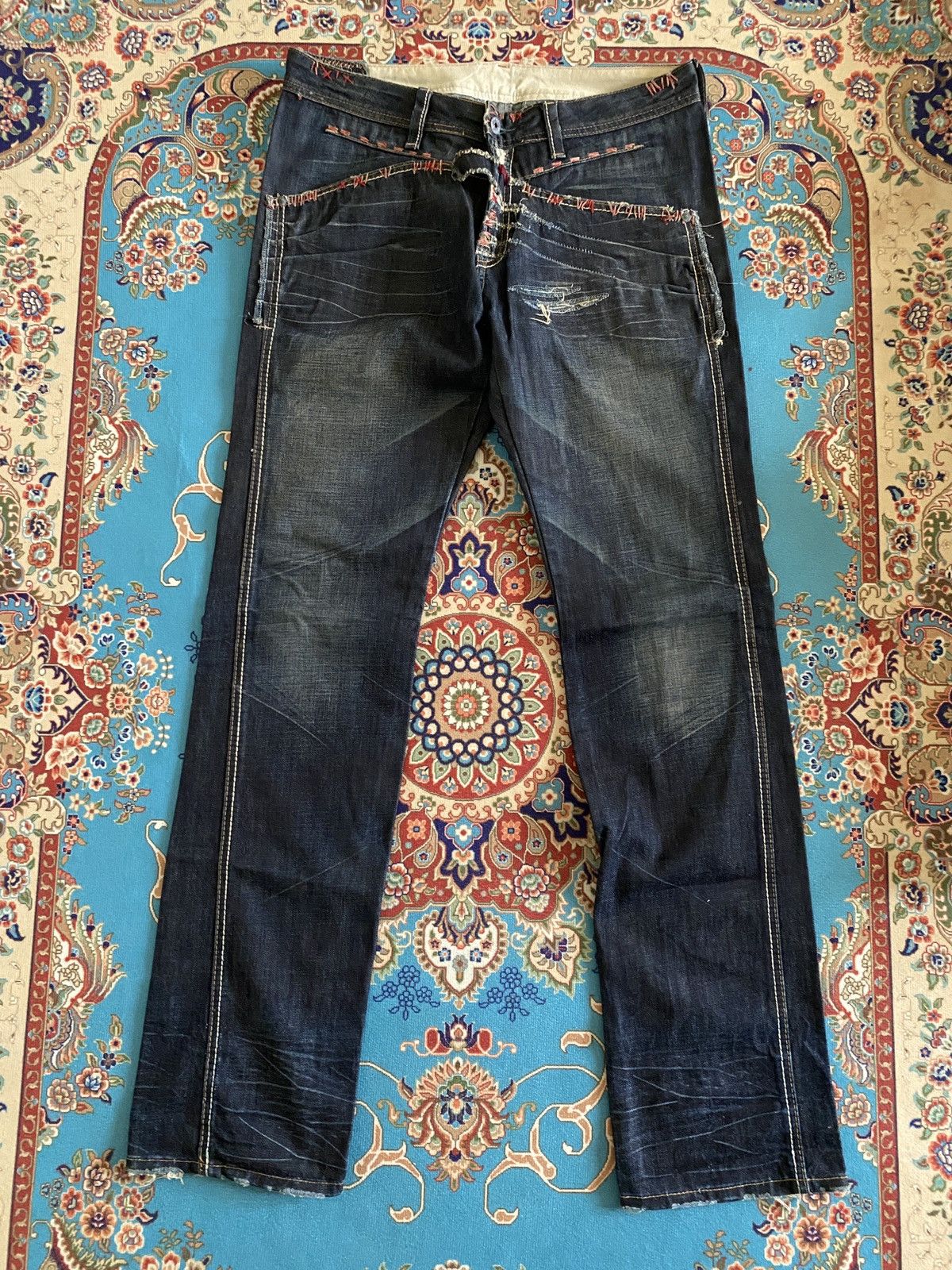 Japanese Brand Marithe Francois Girbaud Native Design Denim Size US 33 - 1 Thumbnail