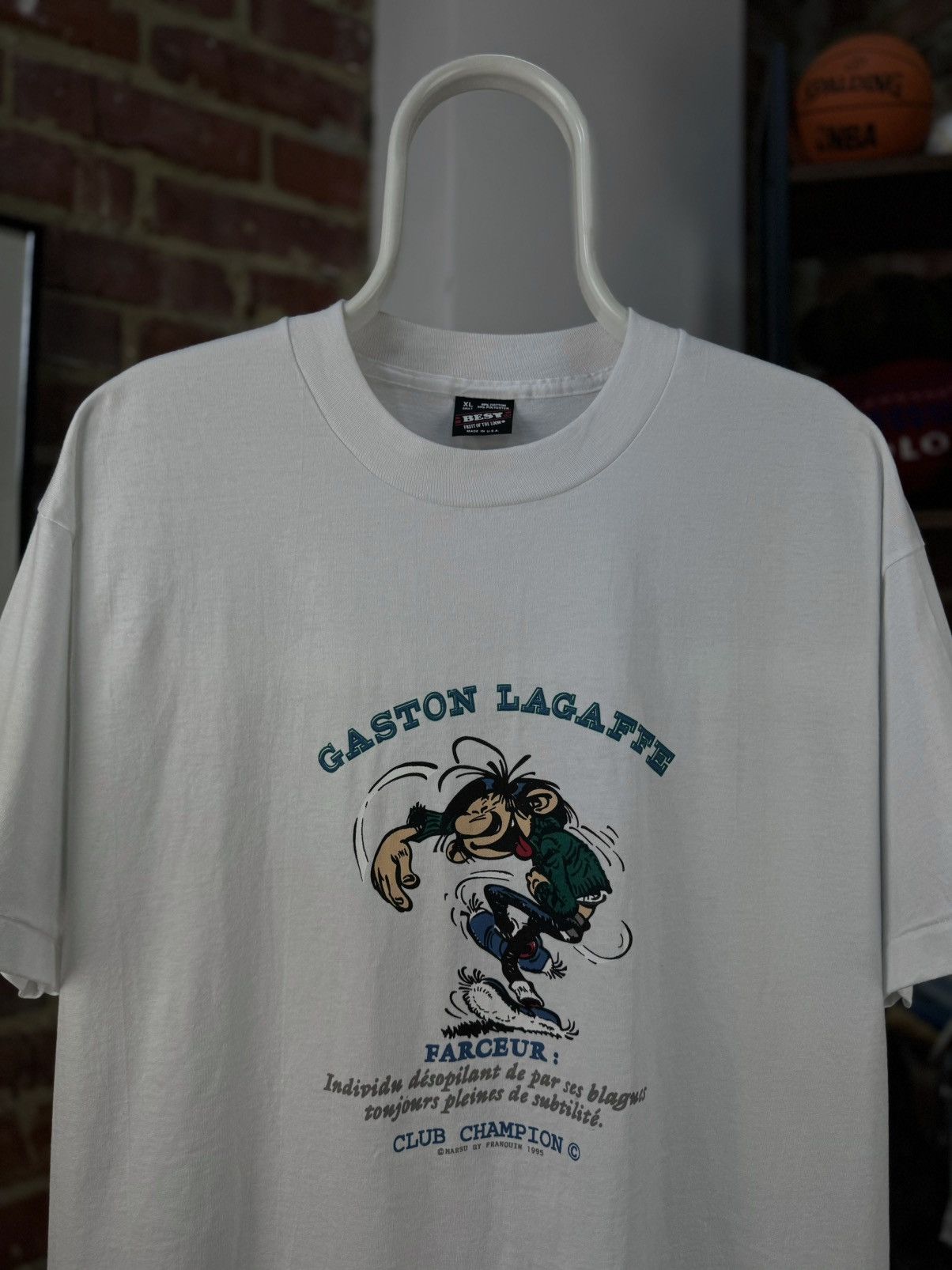 Fruit Of The Loom × Vintage Gaston Lagaffe 1995 Vintage Best Fruit of the Loom T-Shirt Size US XL / EU 56 / 4 - 2 Thumbnail