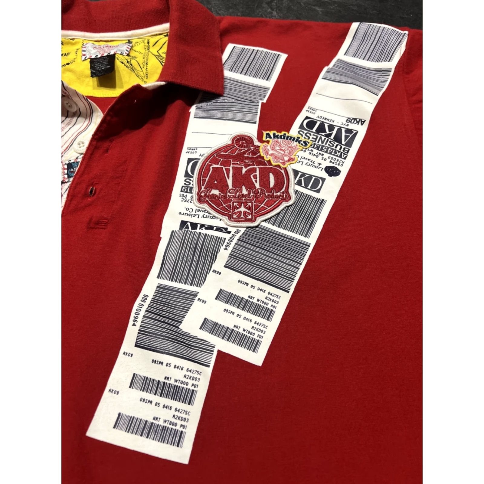 Vintage AKDMKS Men’s Polo Shirt Short Sleeve Travel XL Red Mens XL" Size US XL / EU 56 / 4 - 3 Thumbnail