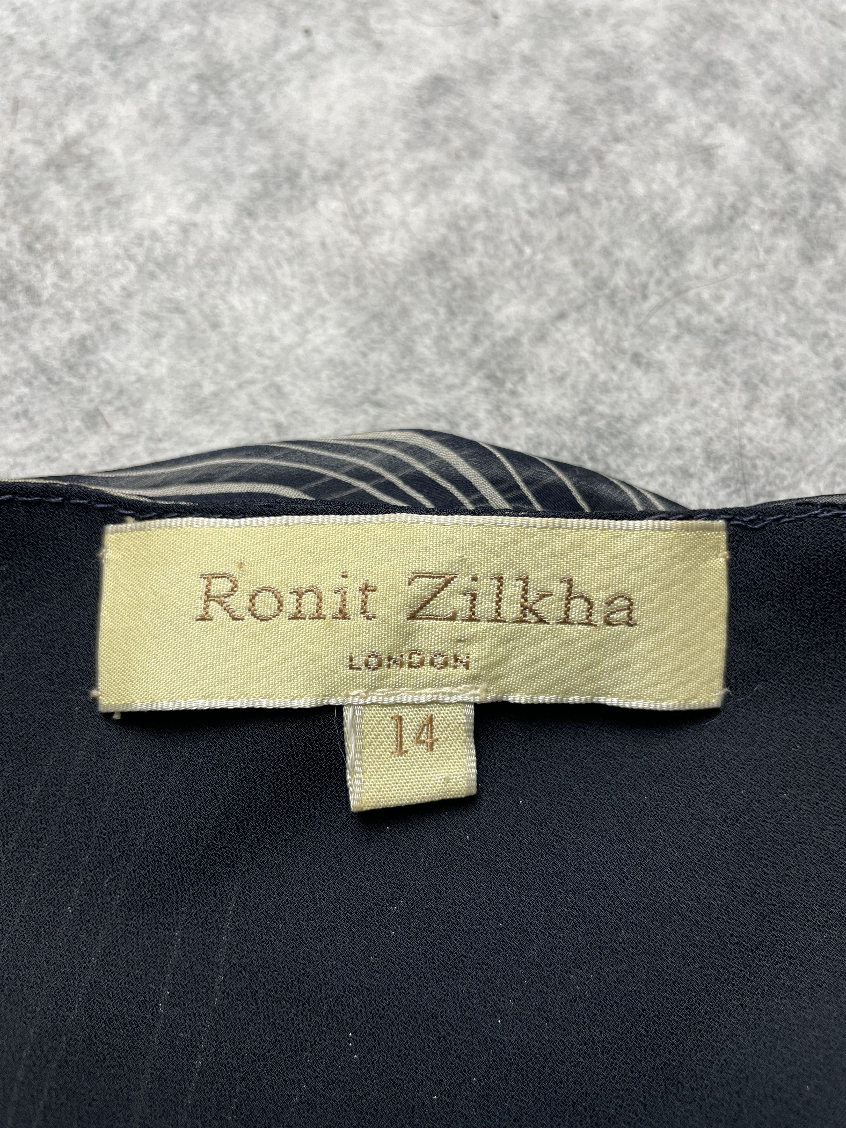 Other Ronit Zilkha London Silk Dress Sleeveless Abstract UK 14 Size L / US 10 / IT 46 - 6 Thumbnail