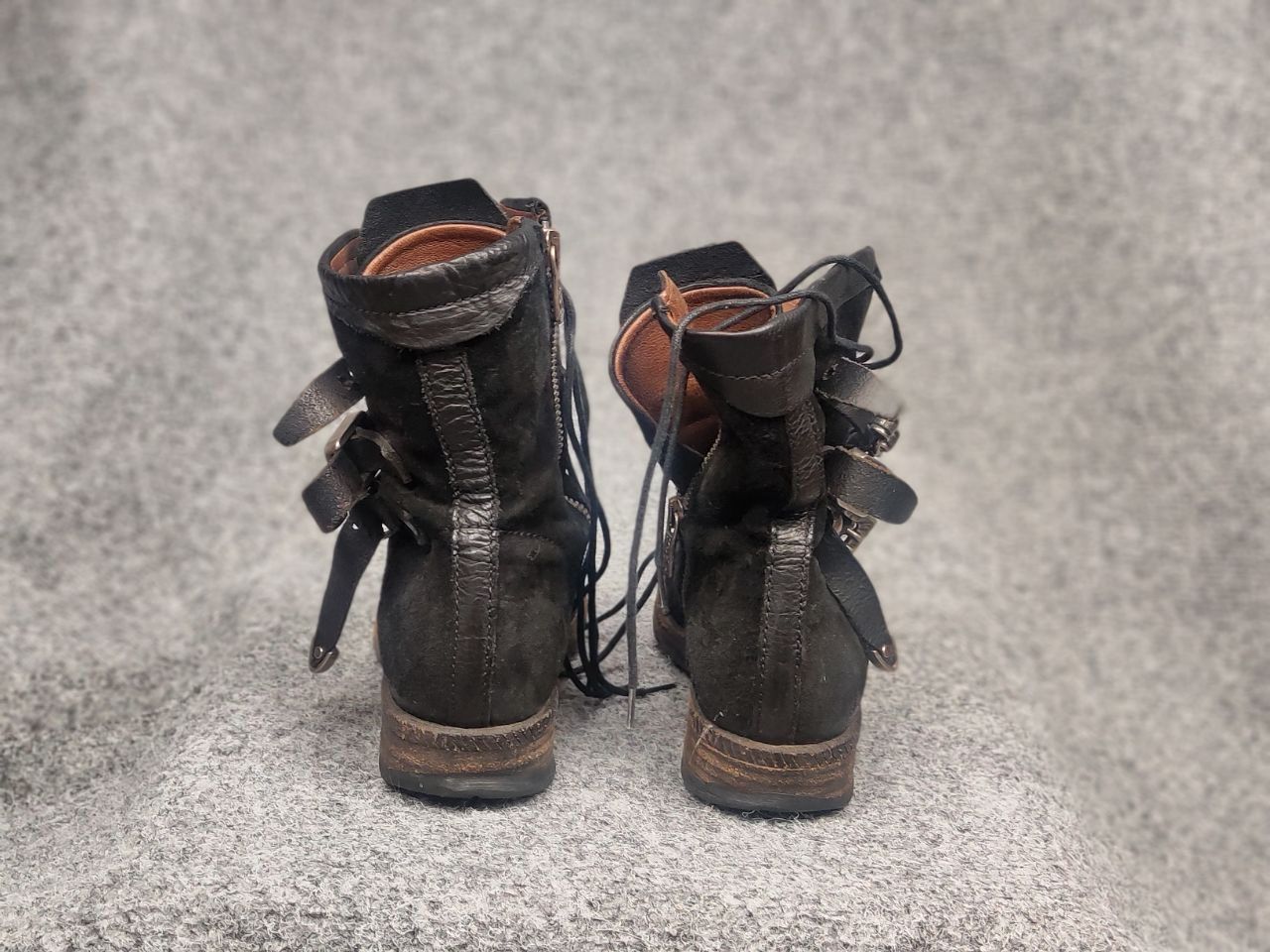 A.S.98 A.S.98 Vintage Black Suede Avant garde Mid Calf Combat Boots Size US 6 / IT 36 - 13 Thumbnail