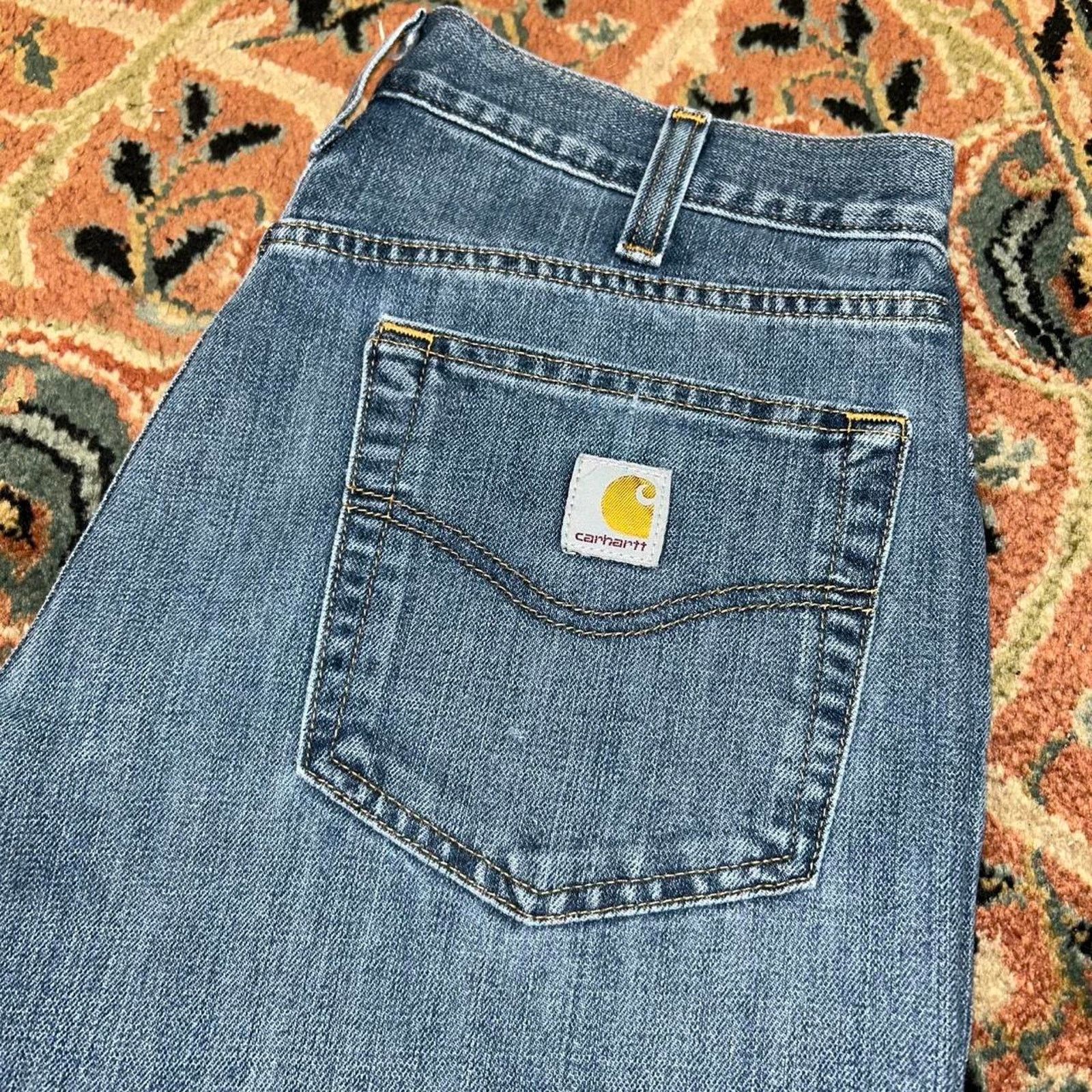 Carhartt Y2K Carhartt Workwear Medium Wash Straight Leg Jeans 34x30 Size US 34 / EU 50 - 2 Thumbnail
